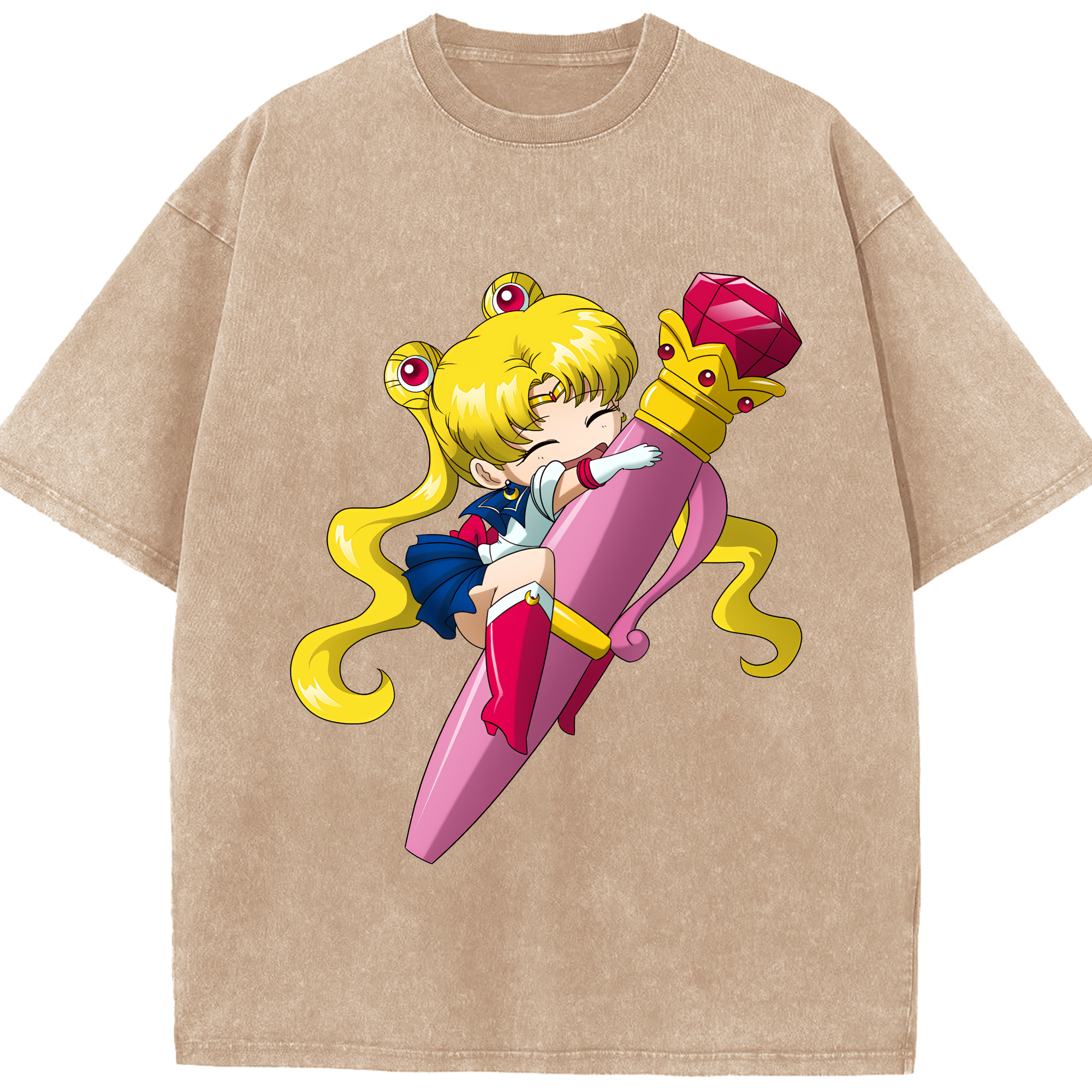 （画像用） 美少女戦士セーラームーン 月野 うさぎ つきの うさぎ Sailor Moon Tsukino Usagi 綿100% ヴィンテージ風 半袖Tシャツ（フロントプリント）