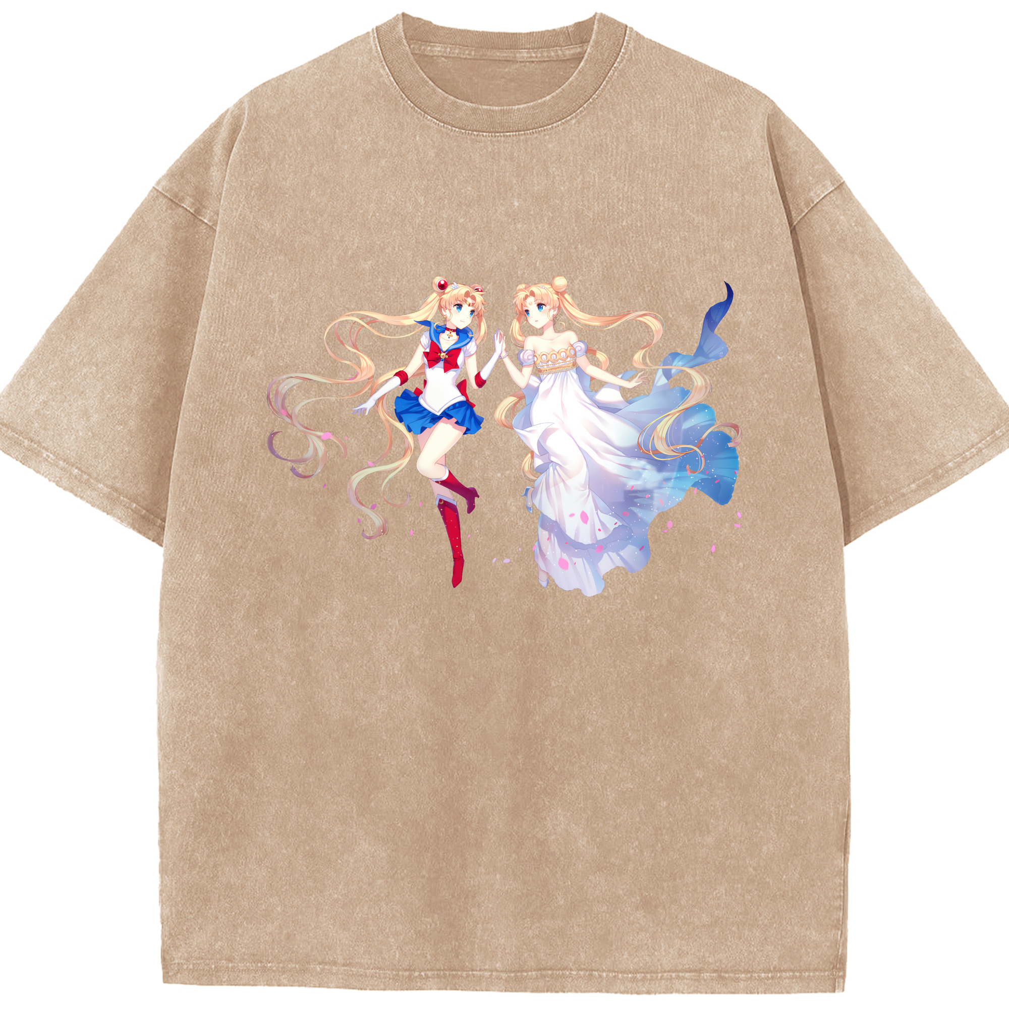 （画像用） 美少女戦士セーラームーン 月野 うさぎ つきの うさぎ Sailor Moon Tsukino Usagi 綿100% ヴィンテージ風 半袖Tシャツ（フロントプリント）
