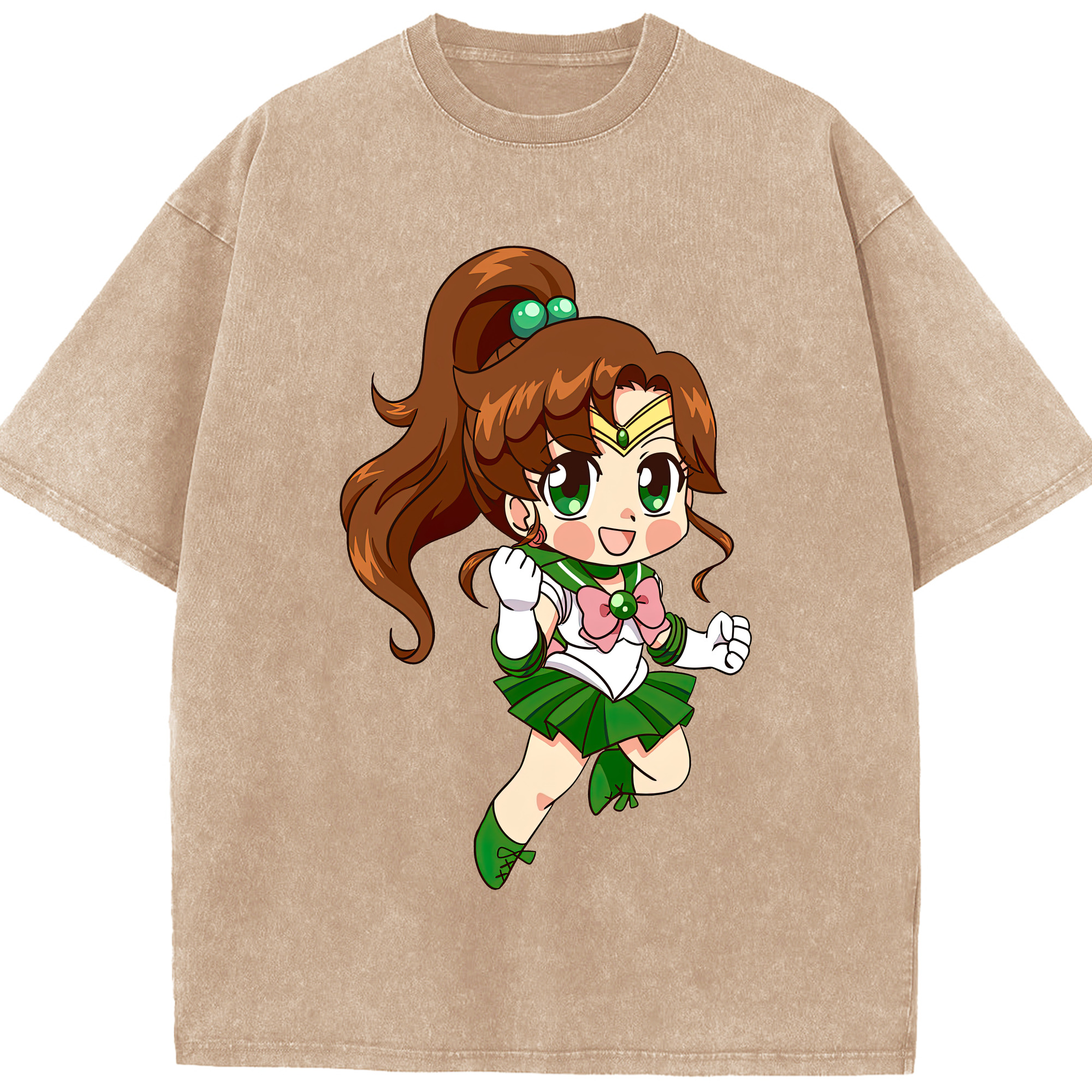 （画像用） 美少女戦士セーラームーン 木野 まこと きの まこと Sailor Moon Kino Makoto （セーラージュピター；Sailor Jupiter） 綿100% ヴィンテージ風 半袖Tシャツ（フロントプリント）