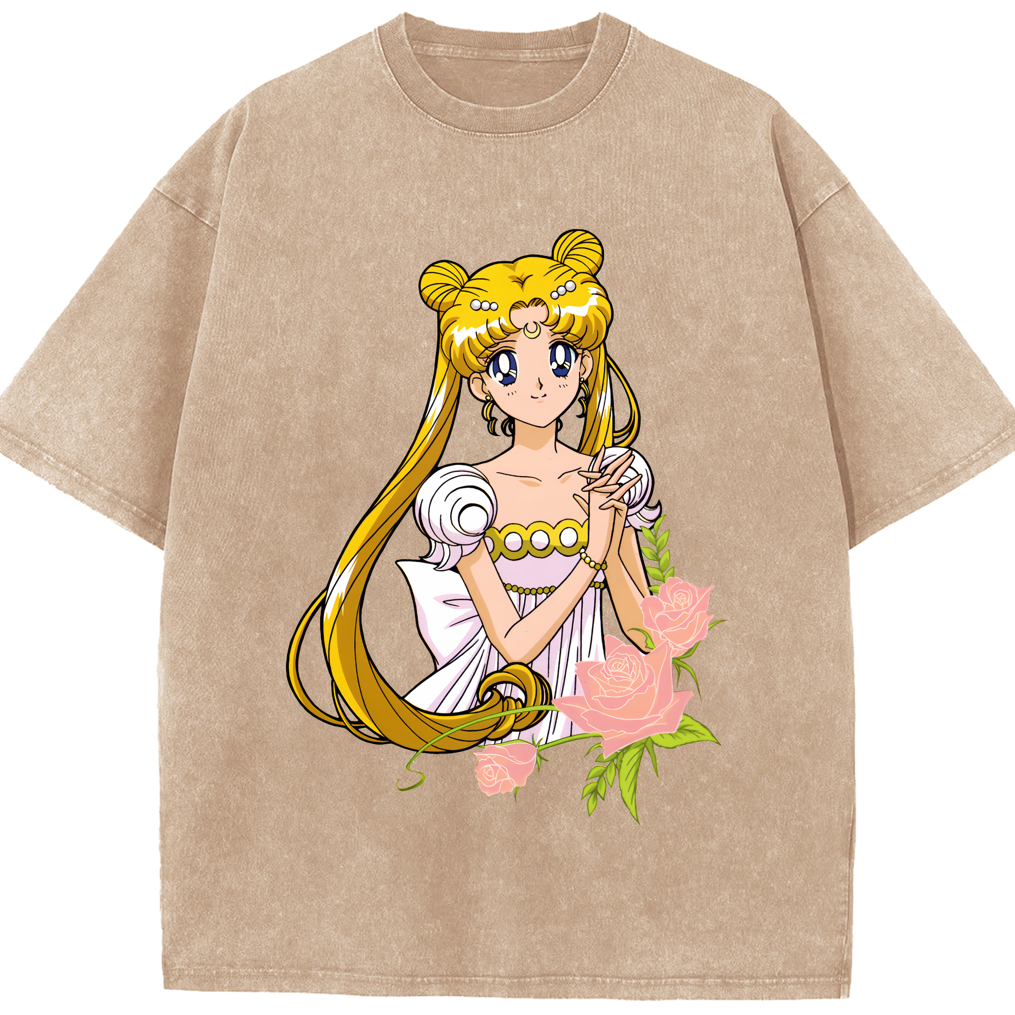 （画像用） 美少女戦士セーラームーン 愛野 美奈子 あいの みなこ Sailor Moon Aino Minako 綿100% ヴィンテージ風 半袖Tシャツ（フロントプリント）