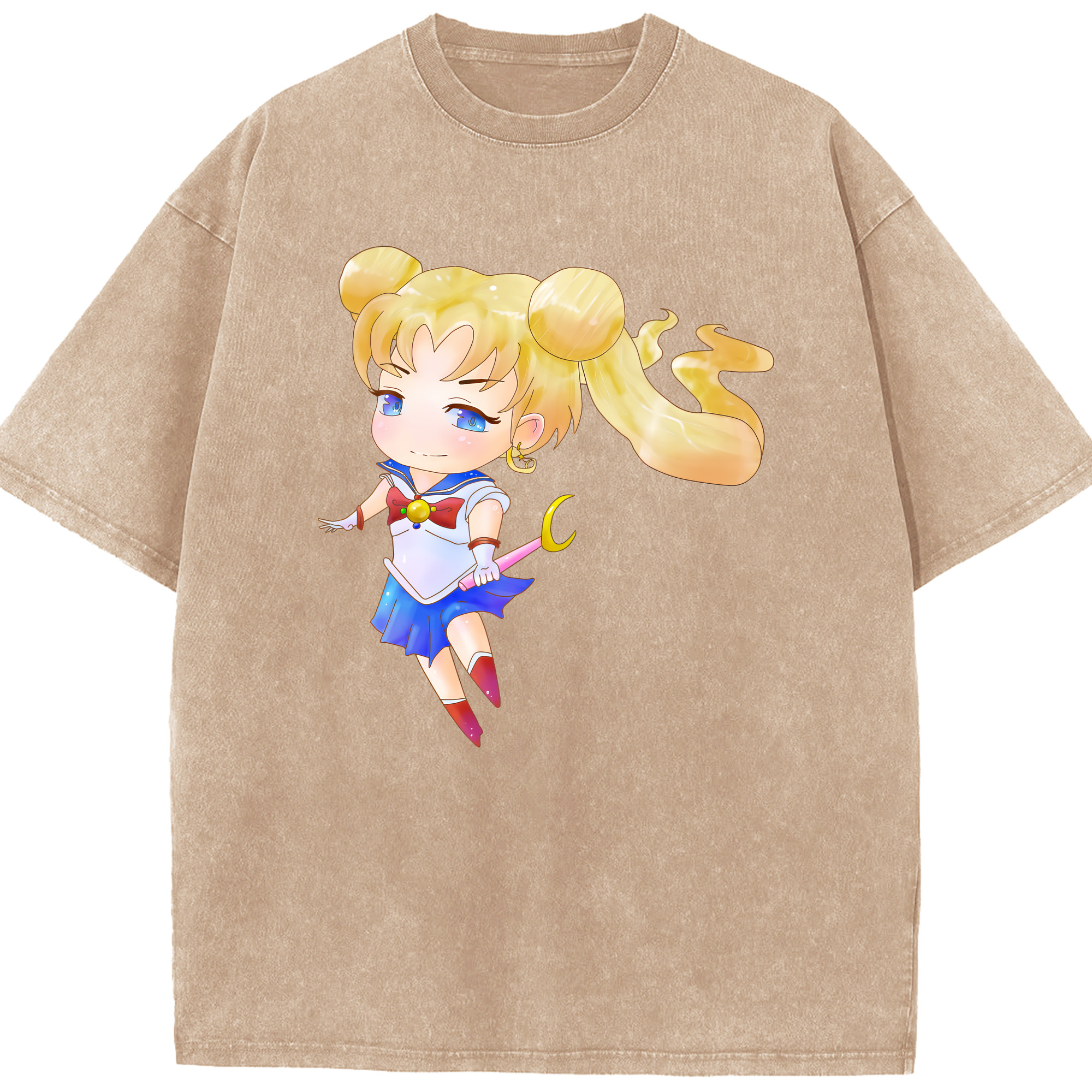 （画像用） 美少女戦士セーラームーン 愛野 美奈子 あいの みなこ Sailor Moon Aino Minako 綿100% ヴィンテージ風 半袖Tシャツ（フロントプリント）