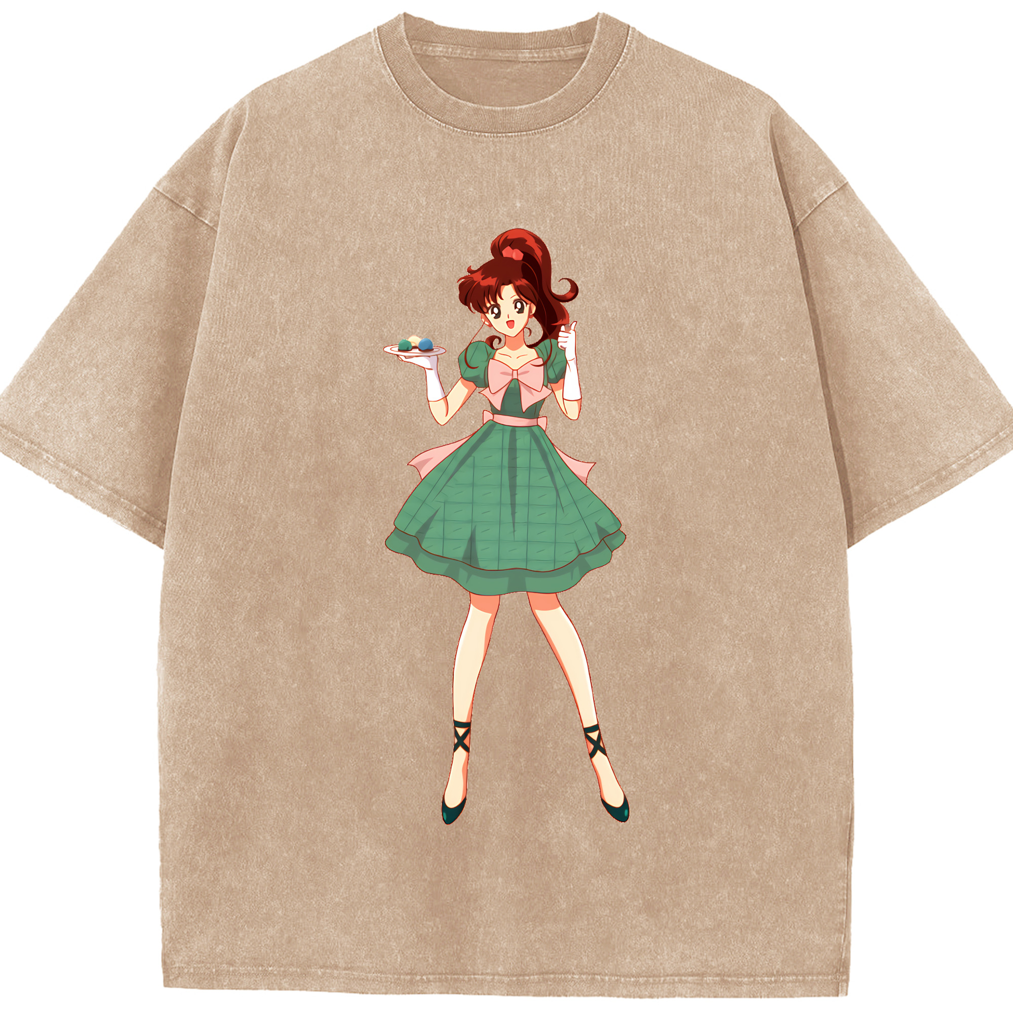 （画像用） 美少女戦士セーラームーン 木野 まこと きの まこと Sailor Moon Kino Makoto （セーラージュピター；Sailor Jupiter） 綿100% ヴィンテージ風 半袖Tシャツ（フロントプリント）