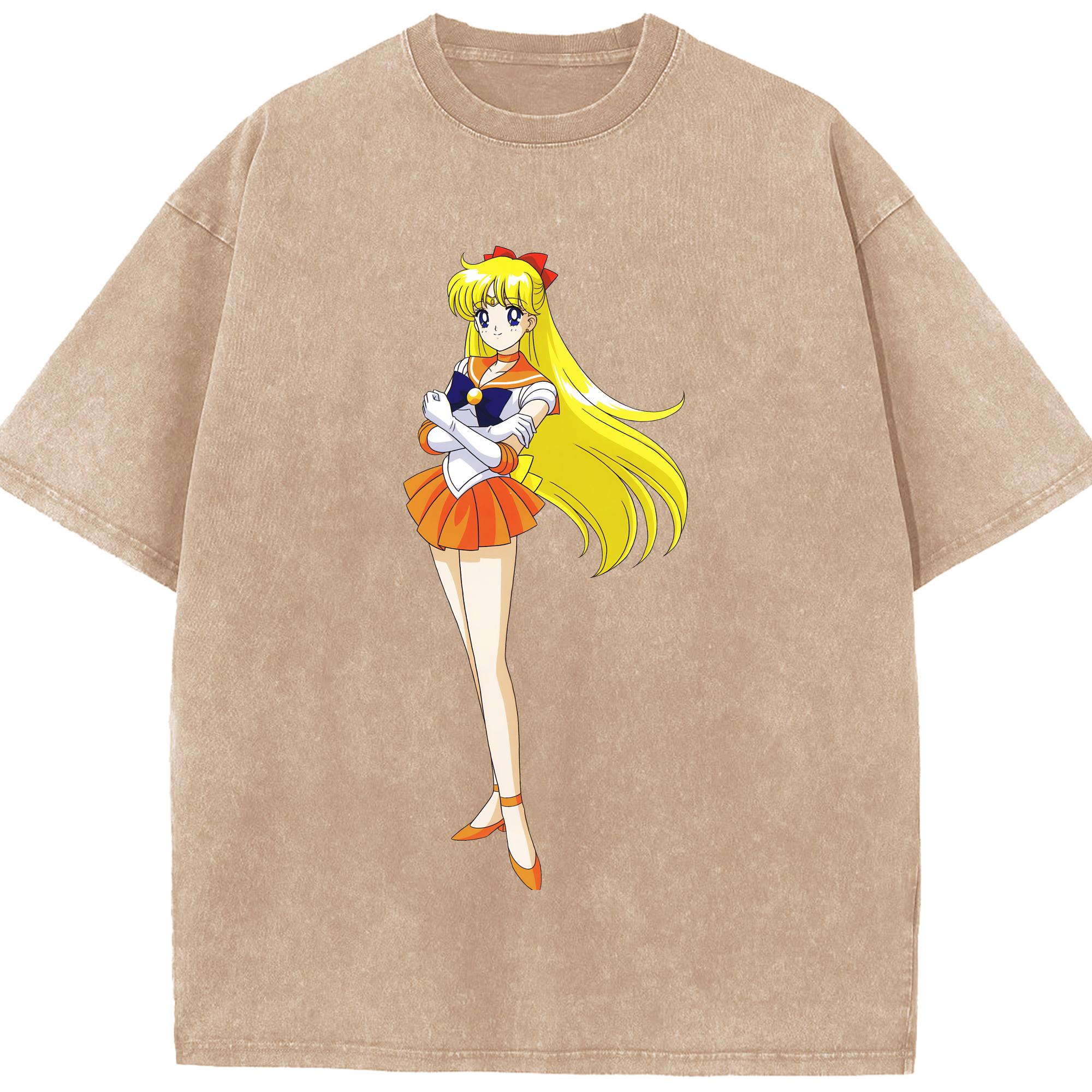 （画像用） 美少女戦士セーラームーン 愛野 美奈子 あいの みなこ Sailor Moon Aino Minako 綿100% ヴィンテージ風 半袖Tシャツ（フロントプリント）