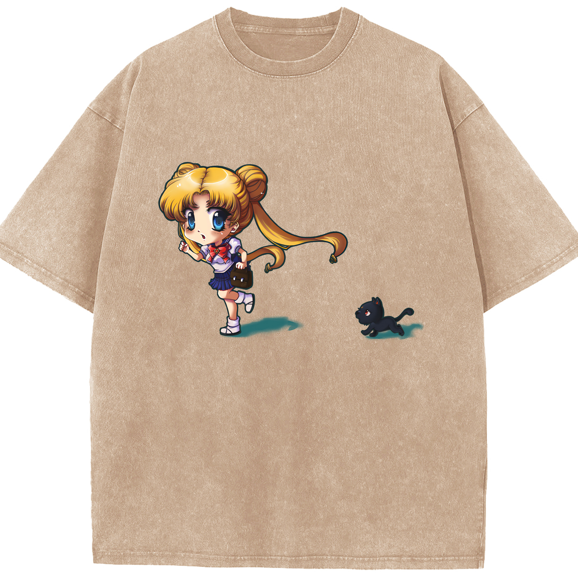 （画像用） 美少女戦士セーラームーン 愛野 美奈子 あいの みなこ Sailor Moon Aino Minako 綿100% ヴィンテージ風 半袖Tシャツ（フロントプリント）