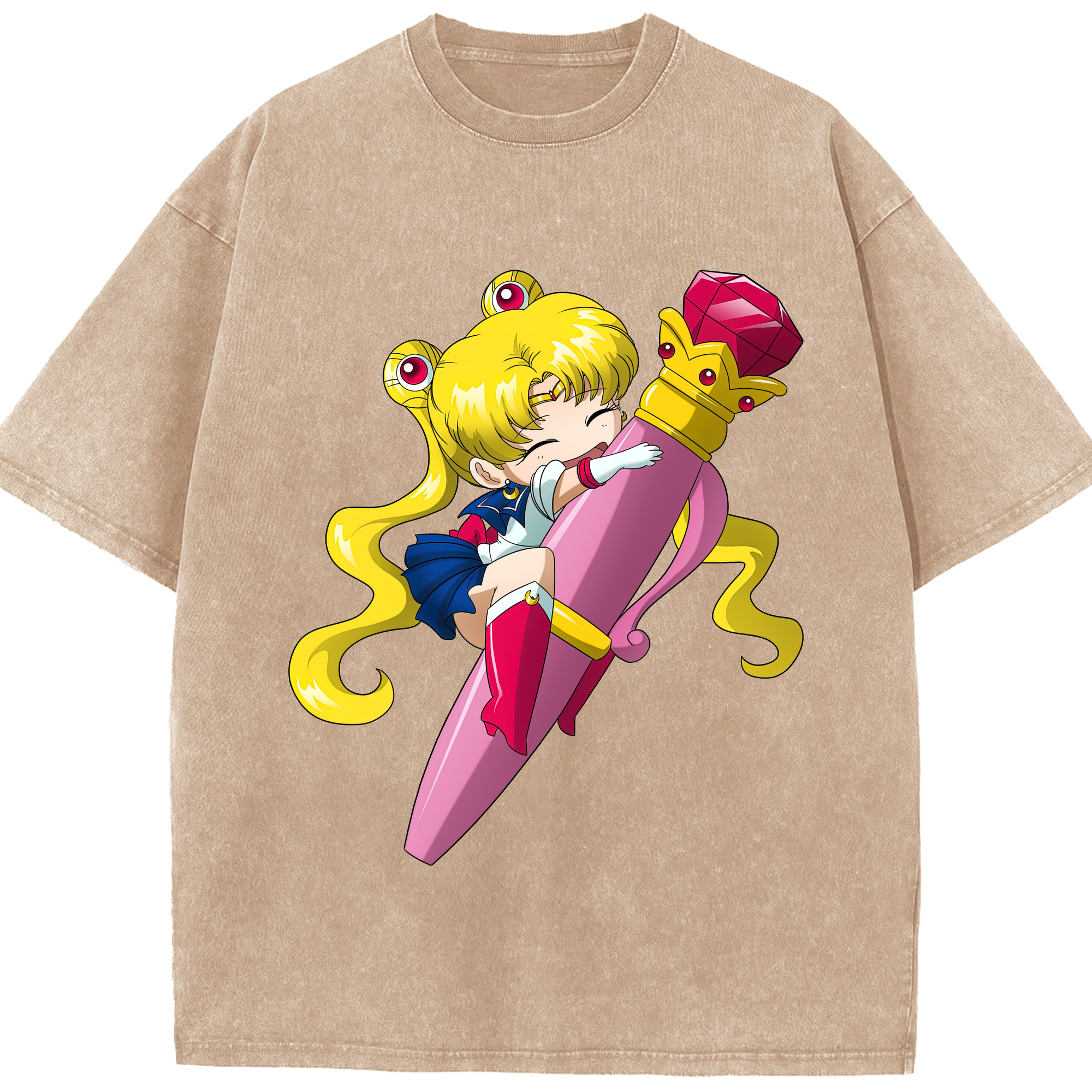 （画像用） 美少女戦士セーラームーン 月野 うさぎ つきの うさぎ Sailor Moon Tsukino Usagi 綿100% ヴィンテージ風 半袖Tシャツ（フロントプリント）