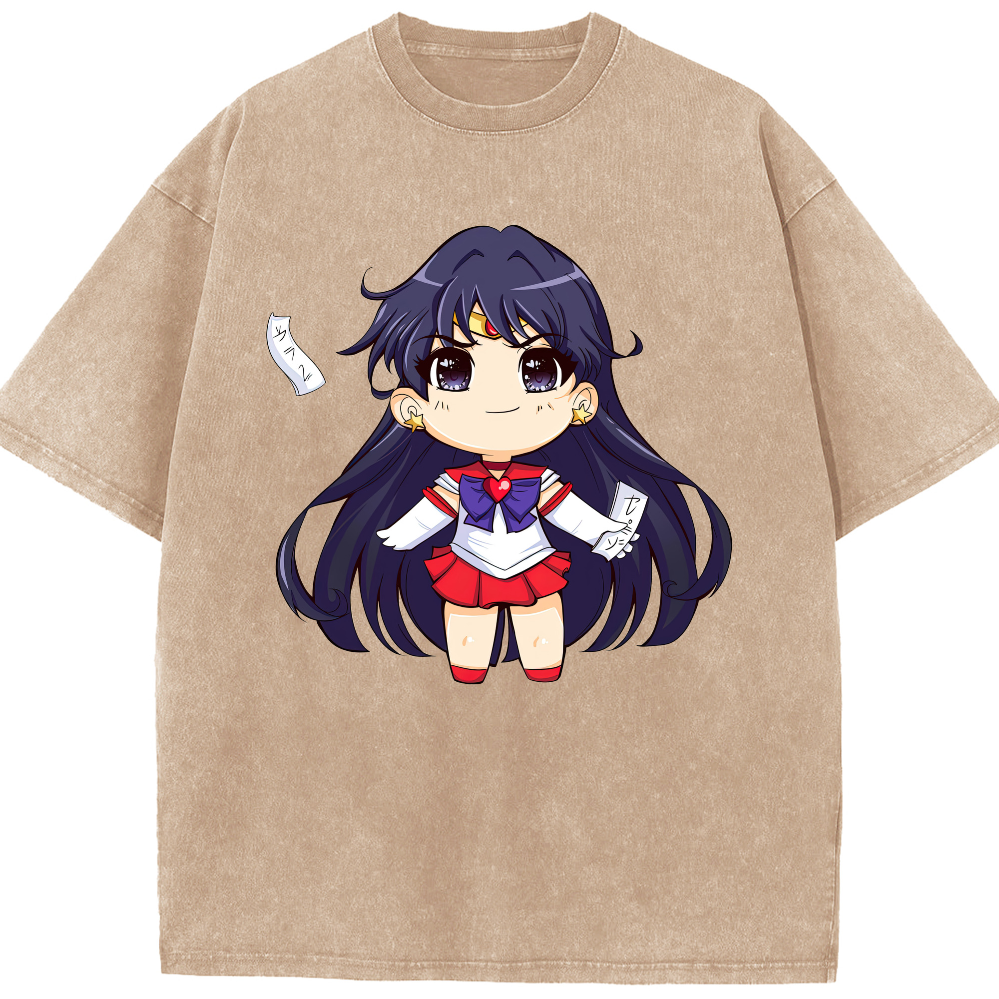 （画像用） 美少女戦士セーラームーン 火野レイ ひの レイ Sailor Moon Hino Rei （セーラーマーズ,Sailor Mars） 綿100% ヴィンテージ風 半袖Tシャツ（フロントプリント）