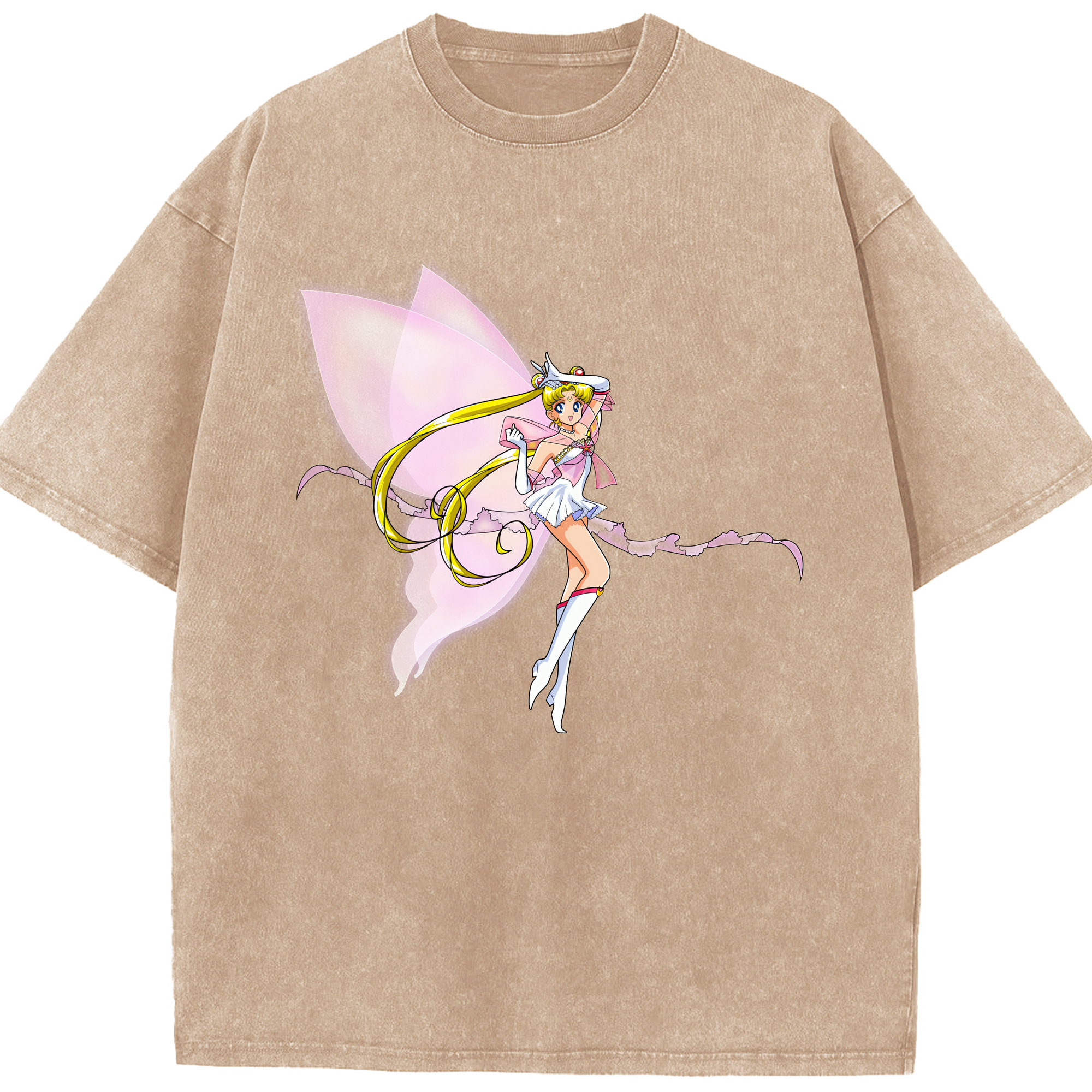 （画像用） 美少女戦士セーラームーン 月野 うさぎ つきの うさぎ Sailor Moon Tsukino Usagi 綿100% ヴィンテージ風 半袖Tシャツ（フロントプリント）