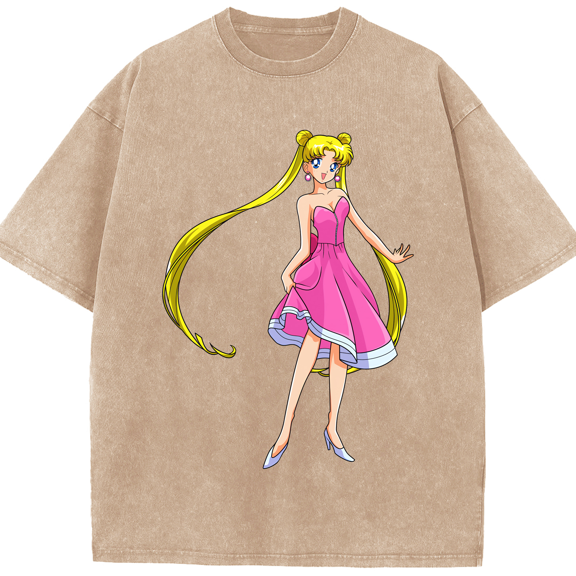 （画像用） 美少女戦士セーラームーン 愛野 美奈子 あいの みなこ Sailor Moon Aino Minako 綿100% ヴィンテージ風 半袖Tシャツ（フロントプリント）