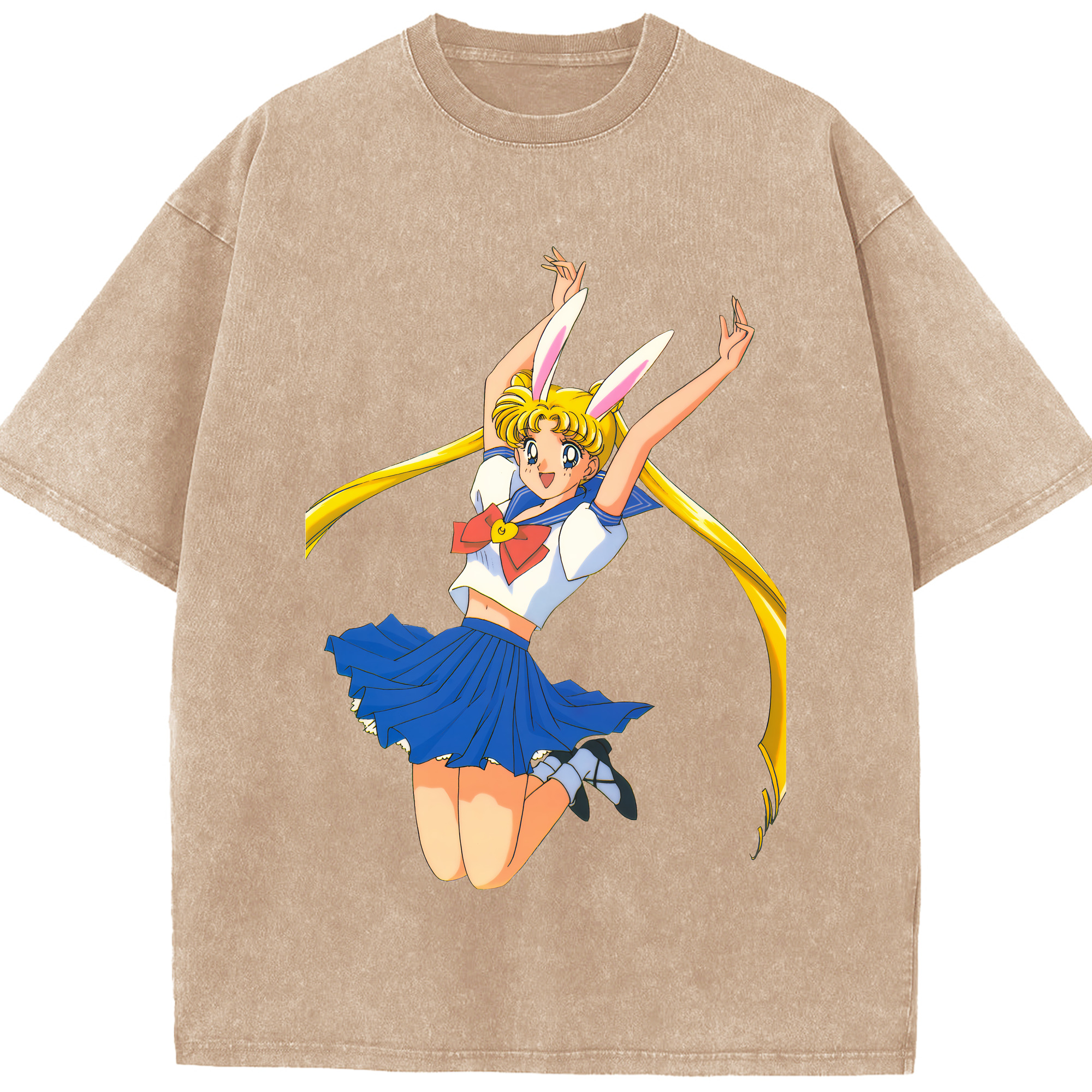 （画像用） 美少女戦士セーラームーン 愛野 美奈子 あいの みなこ Sailor Moon Aino Minako 綿100% ヴィンテージ風 半袖Tシャツ（フロントプリント）