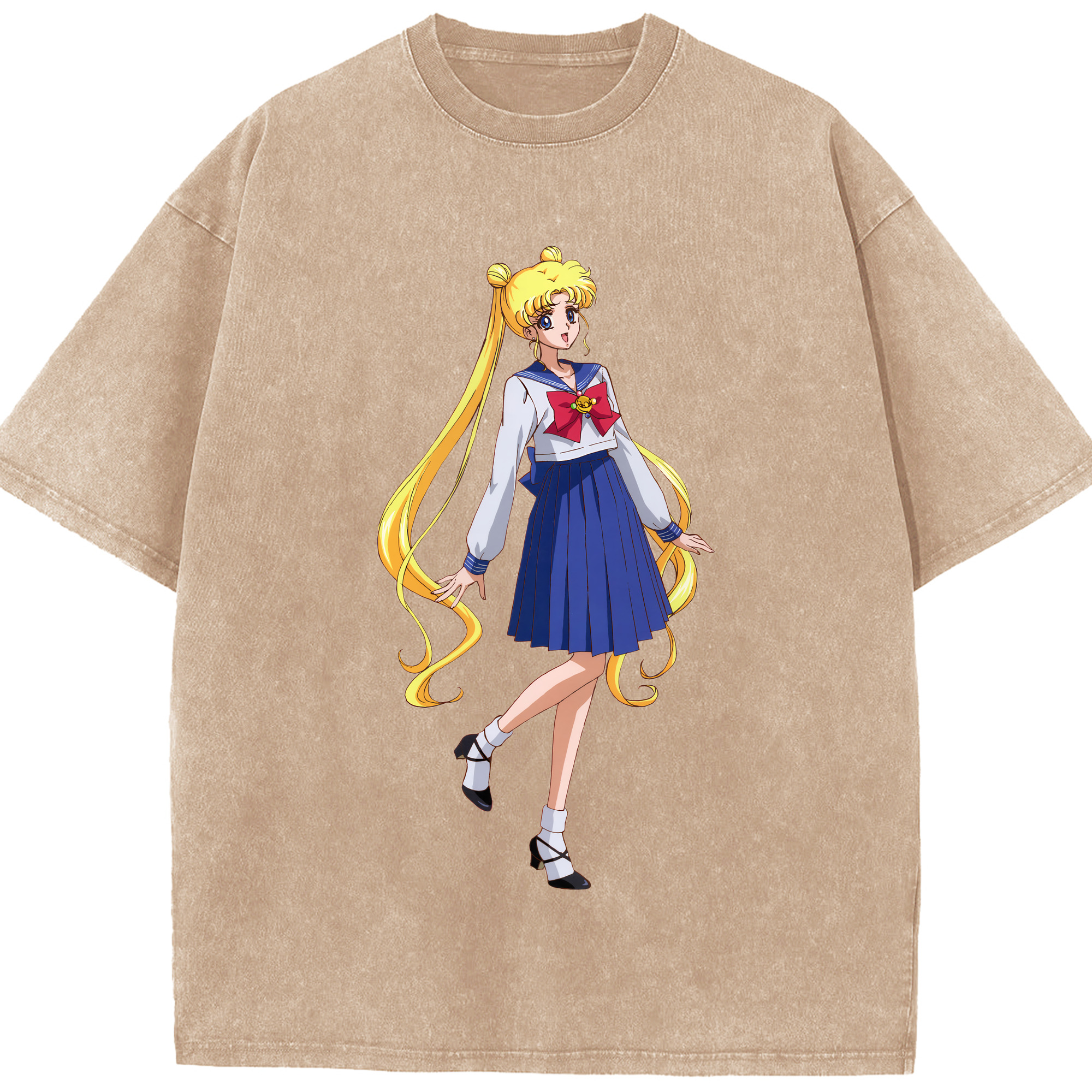 （画像用） 美少女戦士セーラームーン 愛野 美奈子 あいの みなこ Sailor Moon Aino Minako 綿100% ヴィンテージ風 半袖Tシャツ（フロントプリント）