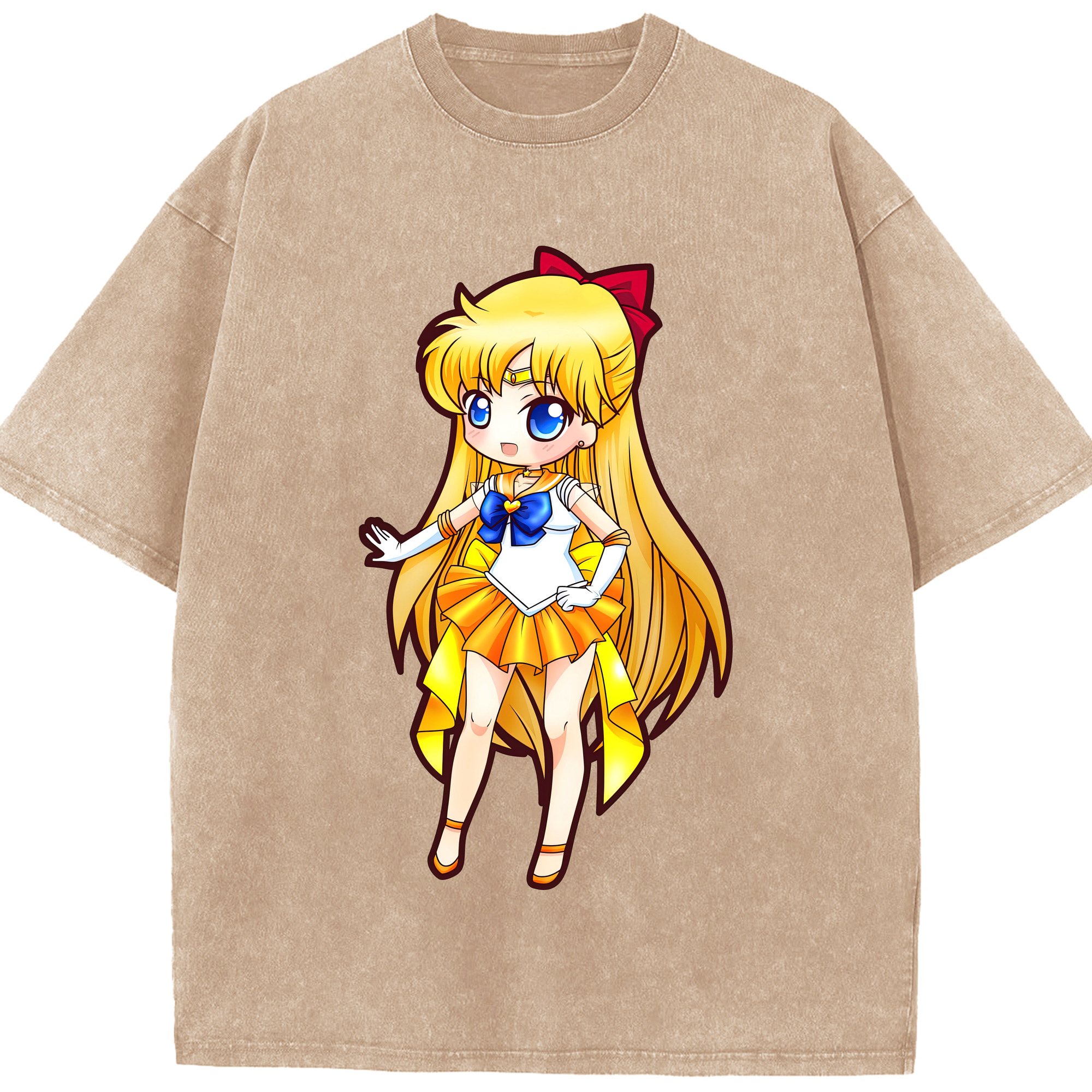 （画像用） 美少女戦士セーラームーン 愛野 美奈子 あいの みなこ Sailor Moon Aino Minako 綿100% ヴィンテージ風 半袖Tシャツ（フロントプリント）