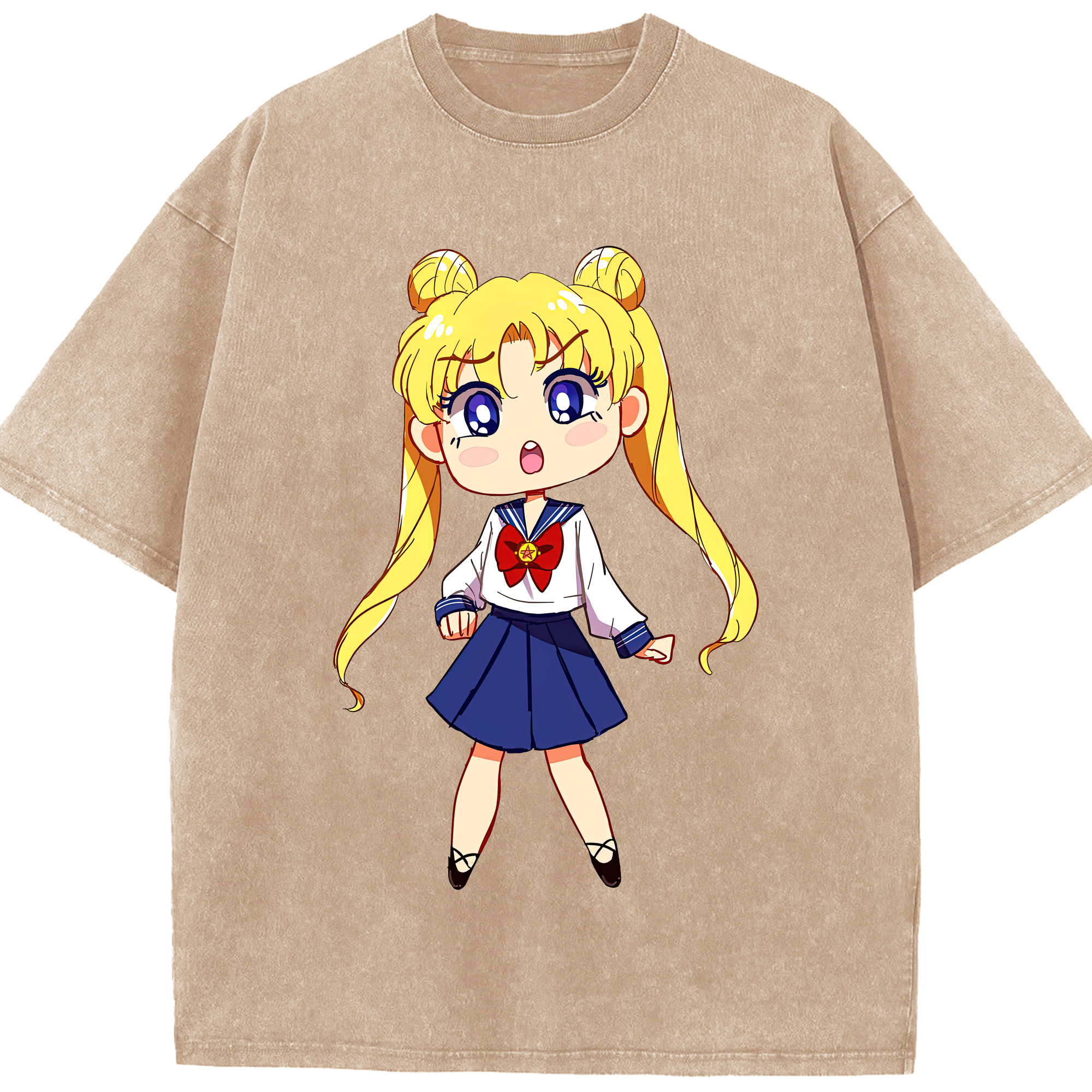 （画像用） 美少女戦士セーラームーン 愛野 美奈子 あいの みなこ Sailor Moon Aino Minako 綿100% ヴィンテージ風 半袖Tシャツ（フロントプリント）