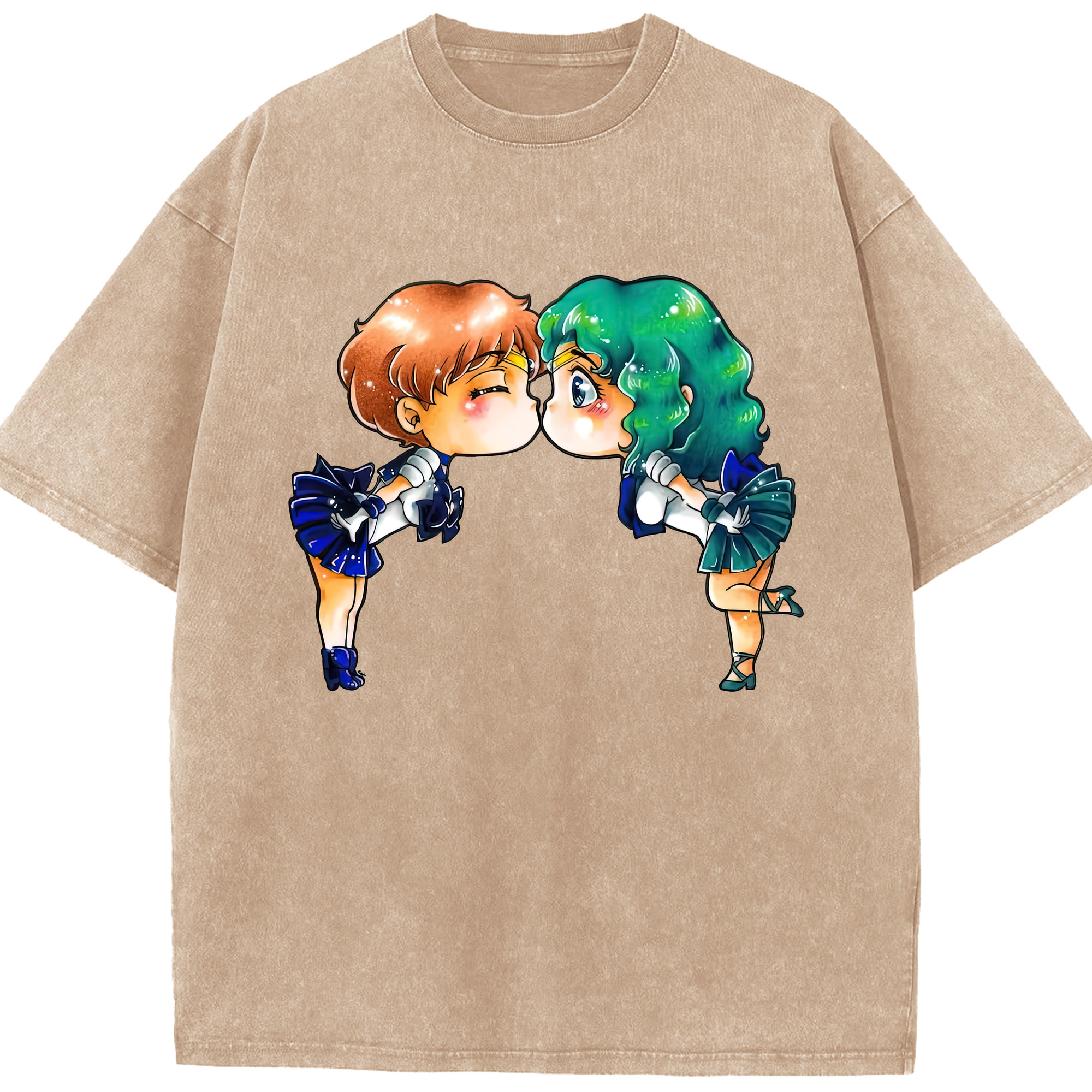 （画像用） 美少女戦士セーラームーン 天王はるか Sailor Moon Tenoh Haruka 綿100% ヴィンテージ風 半袖Tシャツ（フロントプリント）