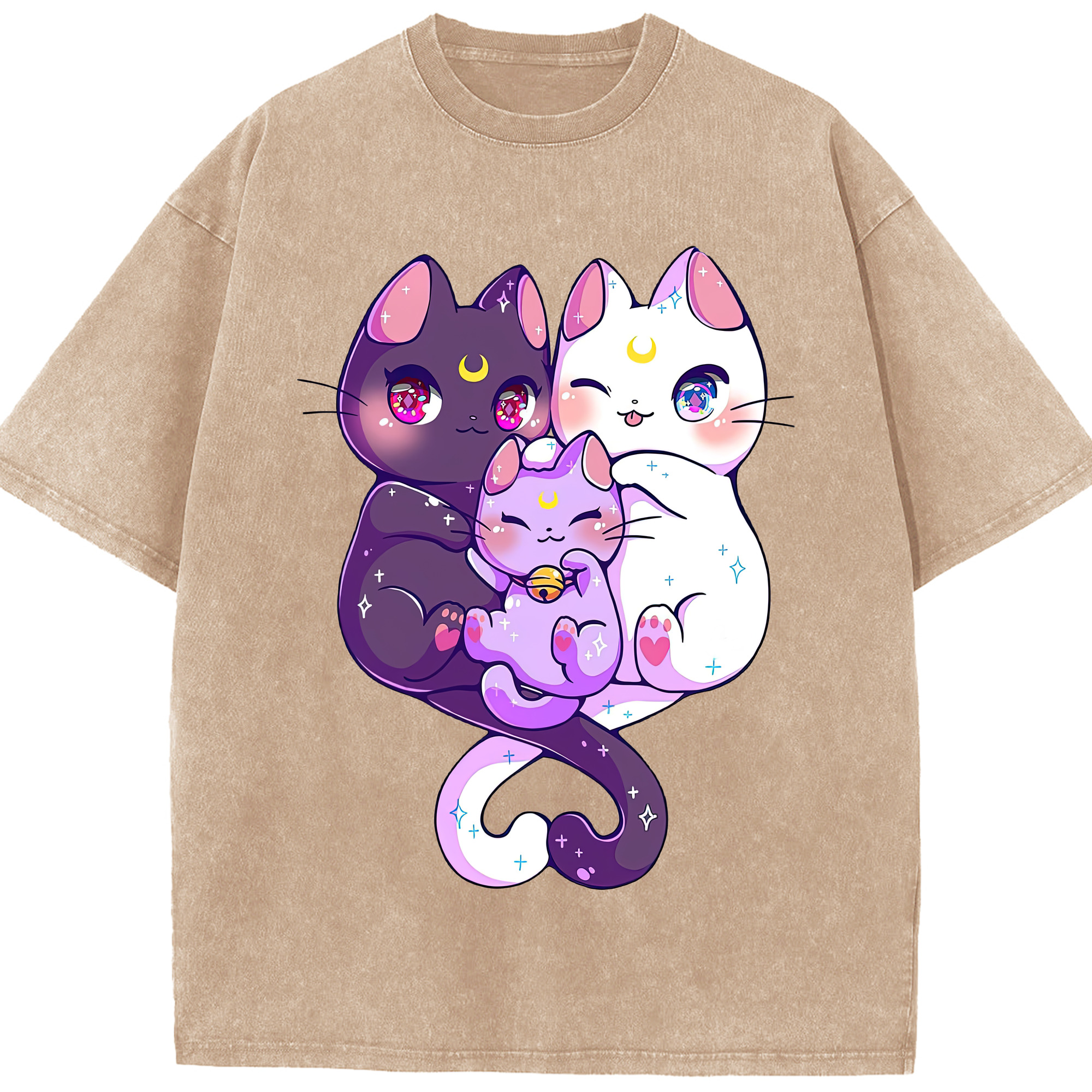 （画像用） 美少女戦士セーラームーン Sailor Moon 綿100% ヴィンテージ風 半袖Tシャツ（フロントプリント）