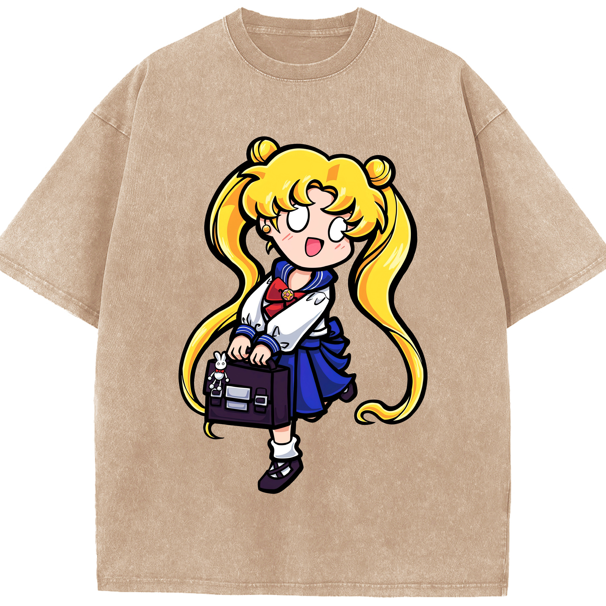 （画像用） 美少女戦士セーラームーン 愛野 美奈子 あいの みなこ Sailor Moon Aino Minako 綿100% ヴィンテージ風 半袖Tシャツ（フロントプリント）
