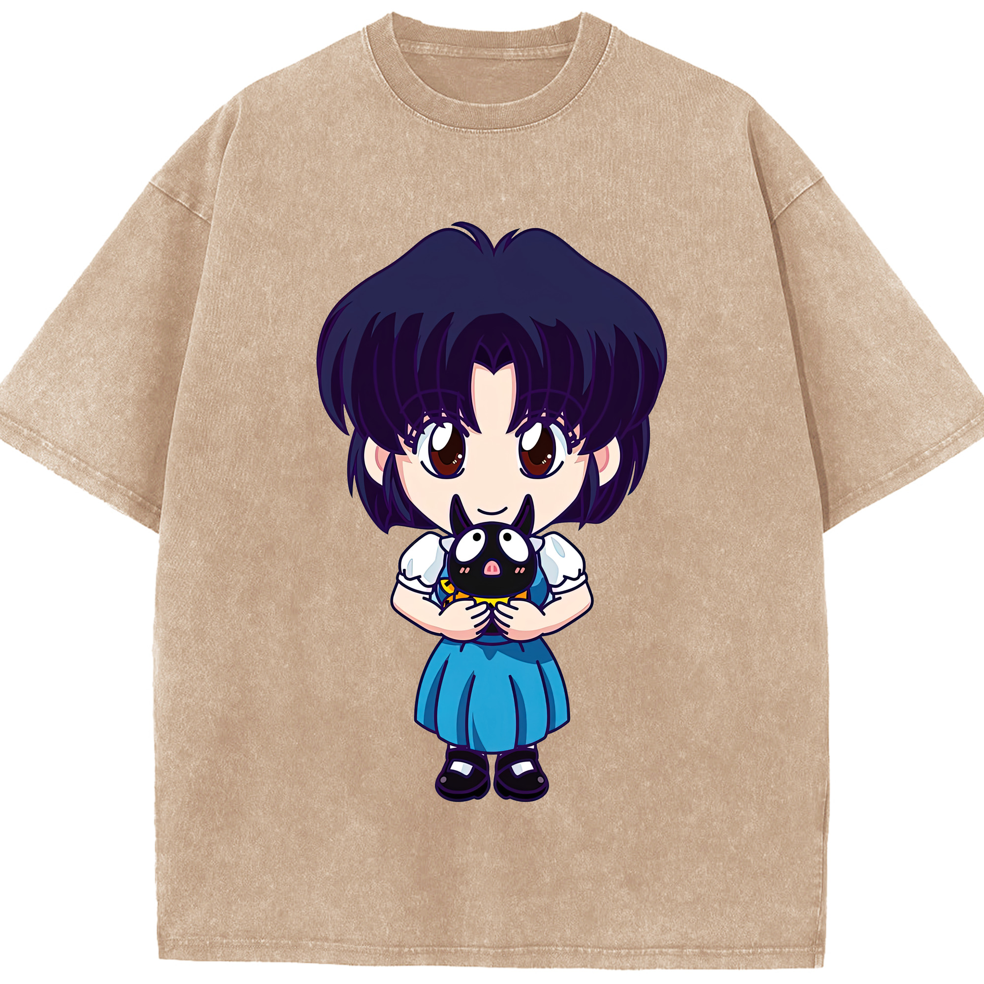 （画像用） 美少女戦士セーラームーン 水野 亜美 みずの あみ Sailor Moon Mizuno Ami 綿100% ヴィンテージ風 半袖Tシャツ（フロントプリント）