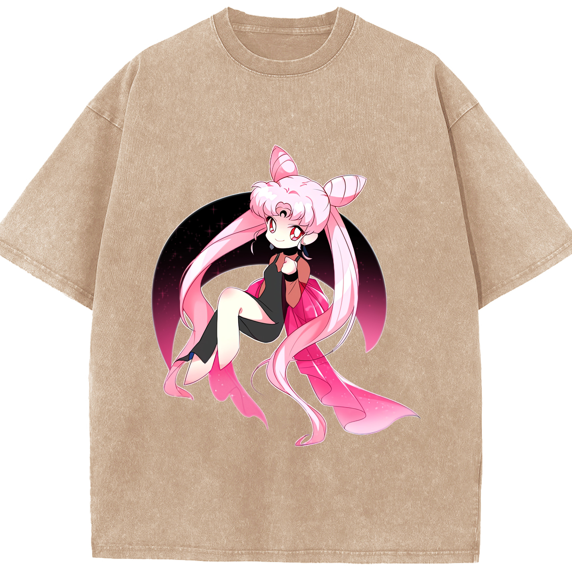 （画像用） 美少女戦士セーラームーン ちびうさ Sailor Moon Chibiusa Tsukino Usagi Small Lady Serenity 綿100% ヴィンテージ風 半袖Tシャツ（フロントプリント）