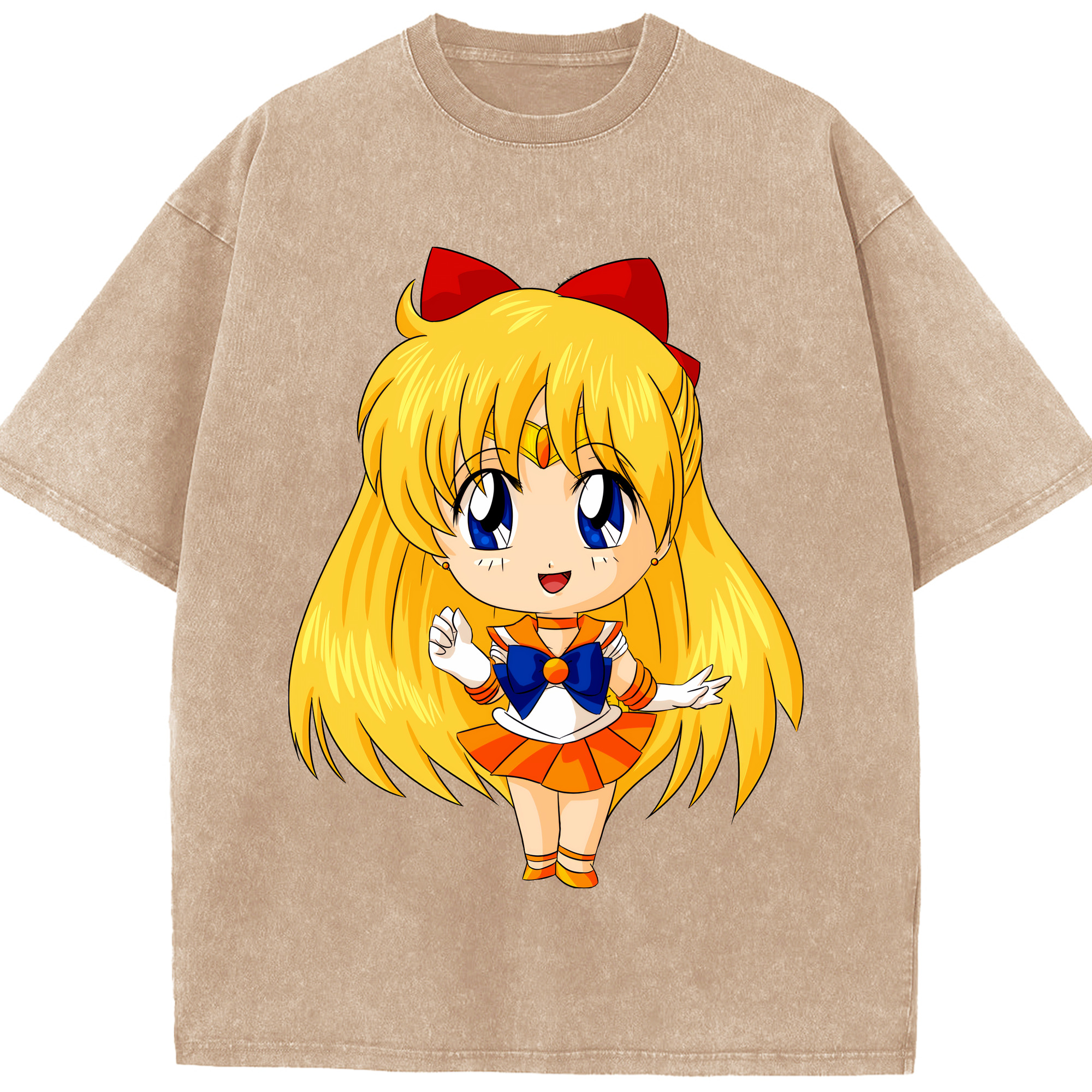 （画像用） 美少女戦士セーラームーン 愛野 美奈子 あいの みなこ Sailor Moon Aino Minako 綿100% ヴィンテージ風 半袖Tシャツ（フロントプリント）