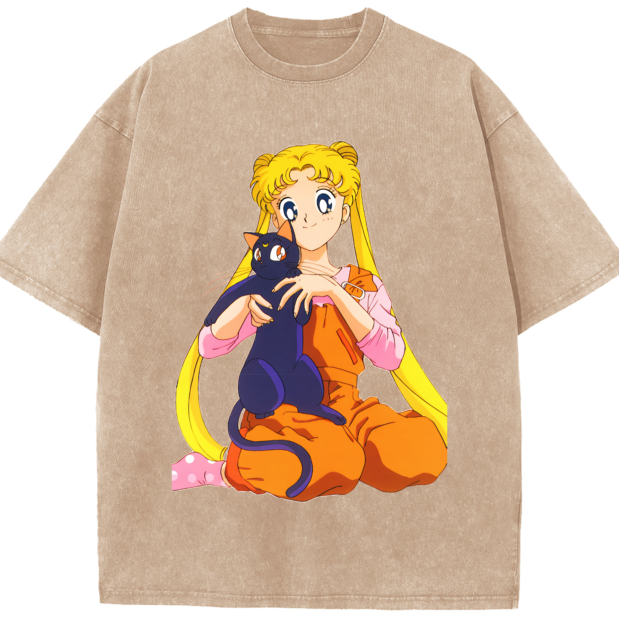 （画像用） 美少女戦士セーラームーン 愛野 美奈子 あいの みなこ Sailor Moon Aino Minako 綿100% ヴィンテージ風 半袖Tシャツ（フロントプリント）