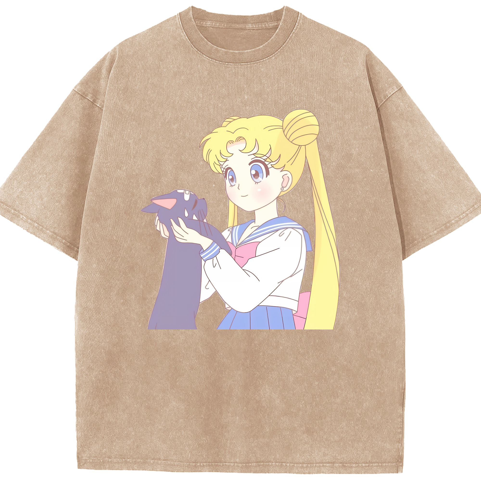 （画像用） 美少女戦士セーラームーン 愛野 美奈子 あいの みなこ Sailor Moon Aino Minako 綿100% ヴィンテージ風 半袖Tシャツ（フロントプリント）