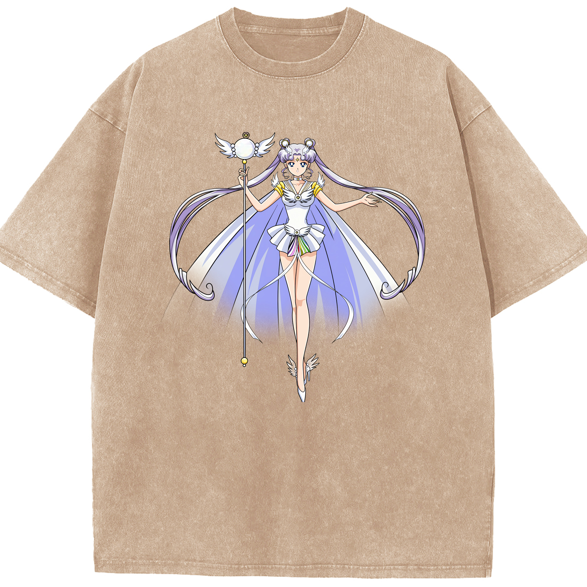 （画像用） 美少女戦士セーラームーン 月野 うさぎ つきの うさぎ Sailor Moon Tsukino Usagi 綿100% ヴィンテージ風 半袖Tシャツ（フロントプリント）