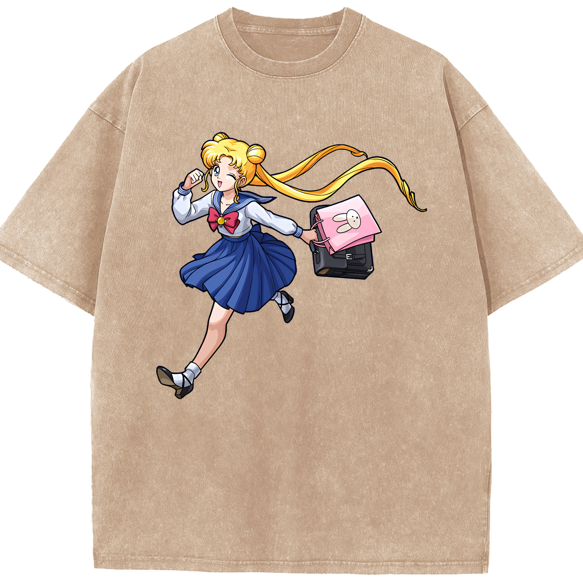 （画像用） 美少女戦士セーラームーン 愛野 美奈子 あいの みなこ Sailor Moon Aino Minako 綿100% ヴィンテージ風 半袖Tシャツ（フロントプリント）