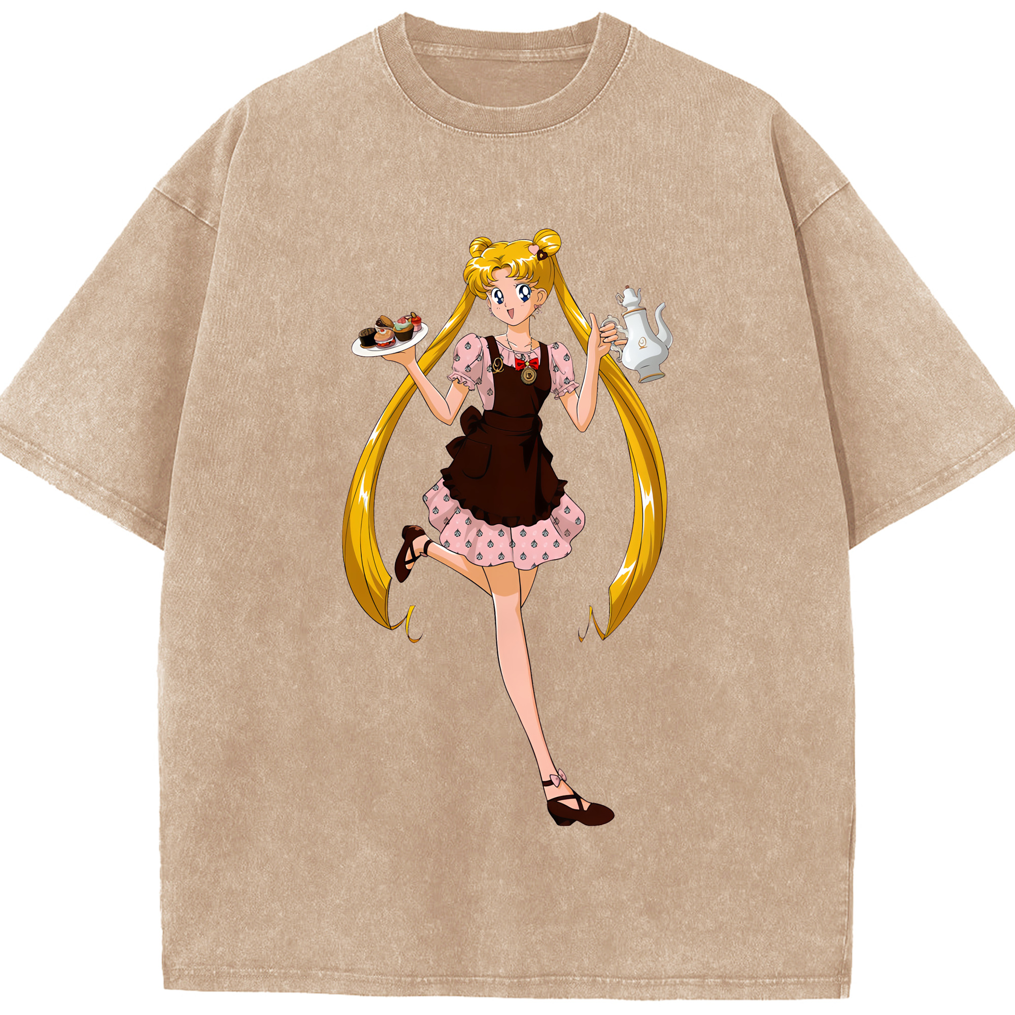 （画像用） 美少女戦士セーラームーン 愛野 美奈子 あいの みなこ Sailor Moon Aino Minako 綿100% ヴィンテージ風 半袖Tシャツ（フロントプリント）