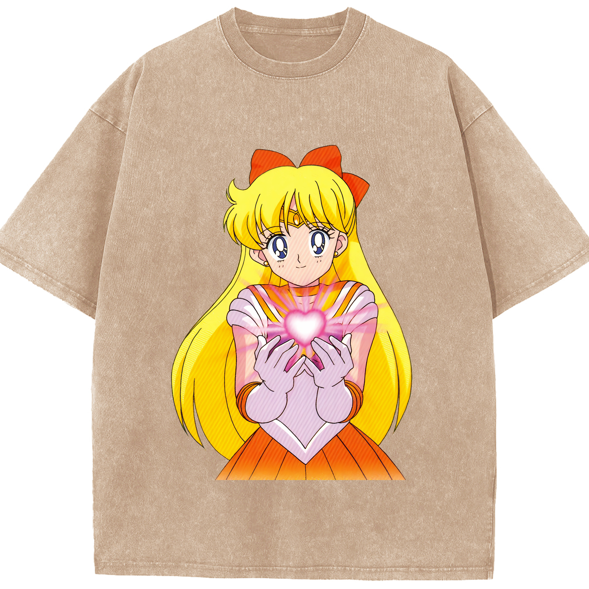 （画像用） 美少女戦士セーラームーン 愛野 美奈子 あいの みなこ Sailor Moon Aino Minako 綿100% ヴィンテージ風 半袖Tシャツ（フロントプリント）