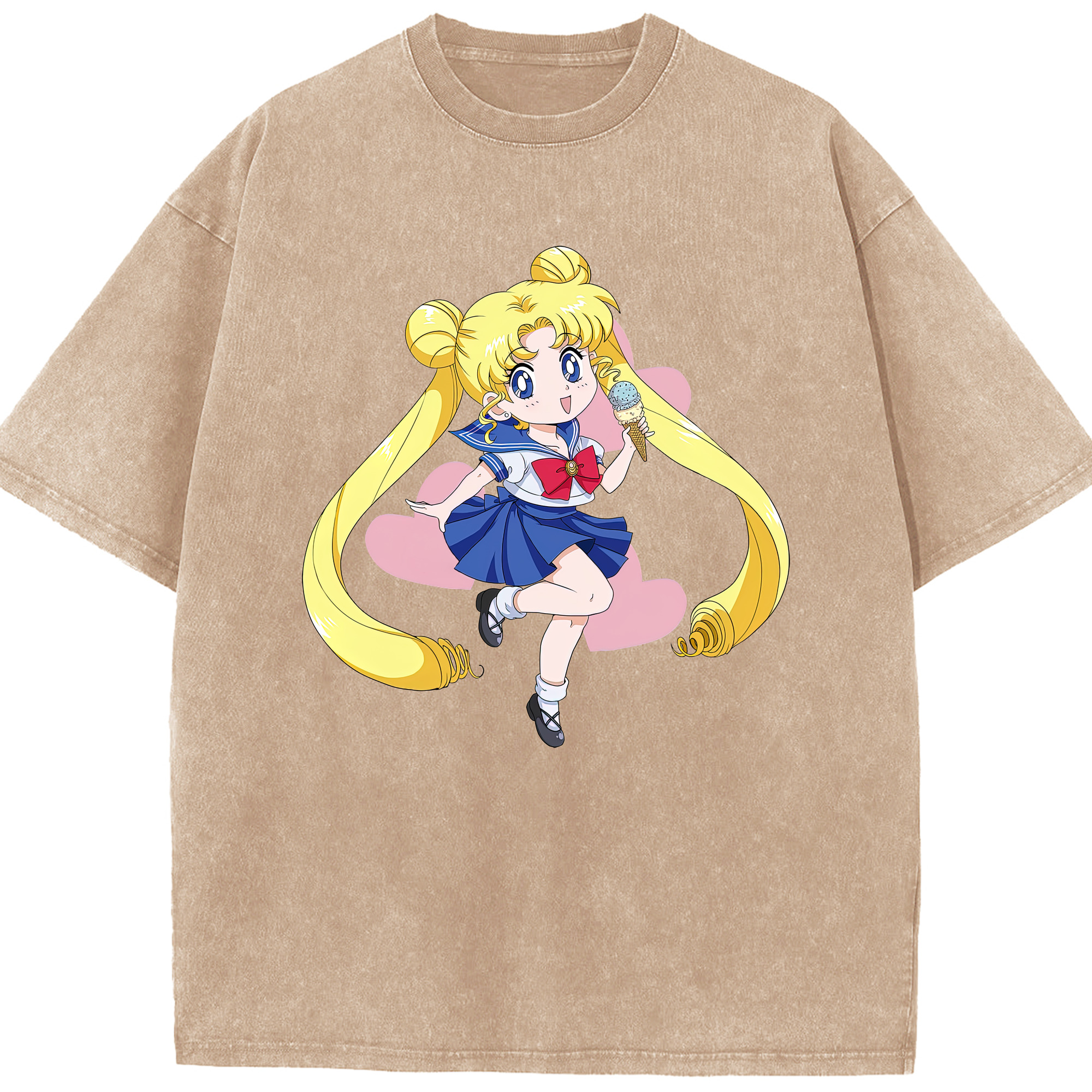 （画像用） 美少女戦士セーラームーン 愛野 美奈子 あいの みなこ Sailor Moon Aino Minako 綿100% ヴィンテージ風 半袖Tシャツ（フロントプリント）