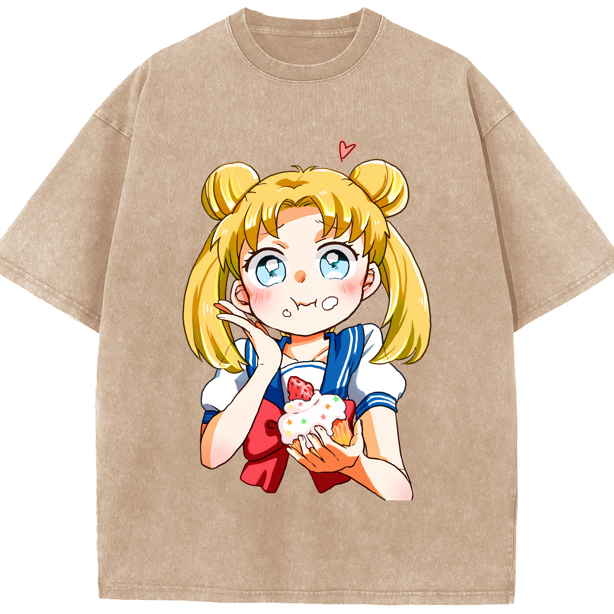 （画像用） 美少女戦士セーラームーン 愛野 美奈子 あいの みなこ Sailor Moon Aino Minako 綿100% ヴィンテージ風 半袖Tシャツ（フロントプリント）