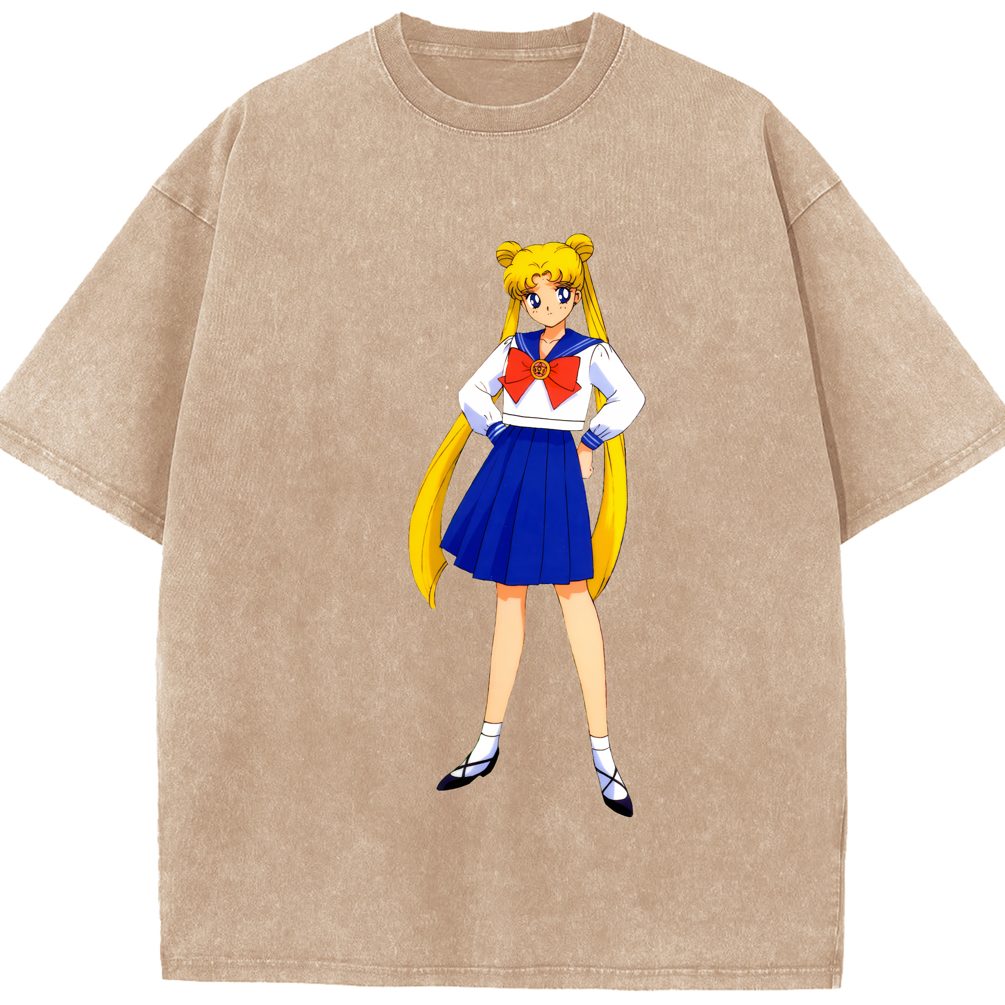 （画像用） 美少女戦士セーラームーン 愛野 美奈子 あいの みなこ Sailor Moon Aino Minako 綿100% ヴィンテージ風 半袖Tシャツ（フロントプリント）