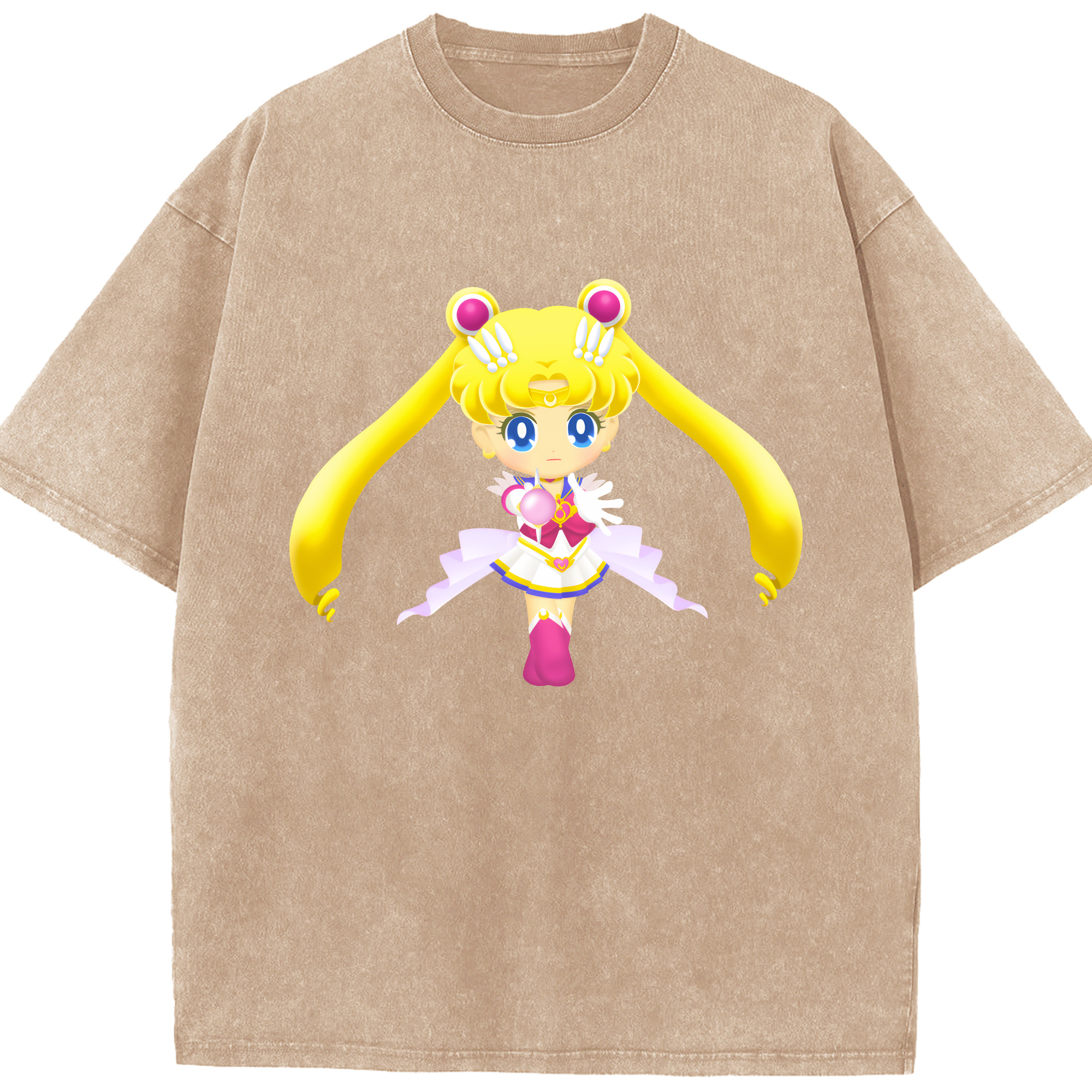 （画像用） 美少女戦士セーラームーン 月野 うさぎ つきの うさぎ Sailor Moon Tsukino Usagi 綿100% ヴィンテージ風 半袖Tシャツ（フロントプリント）