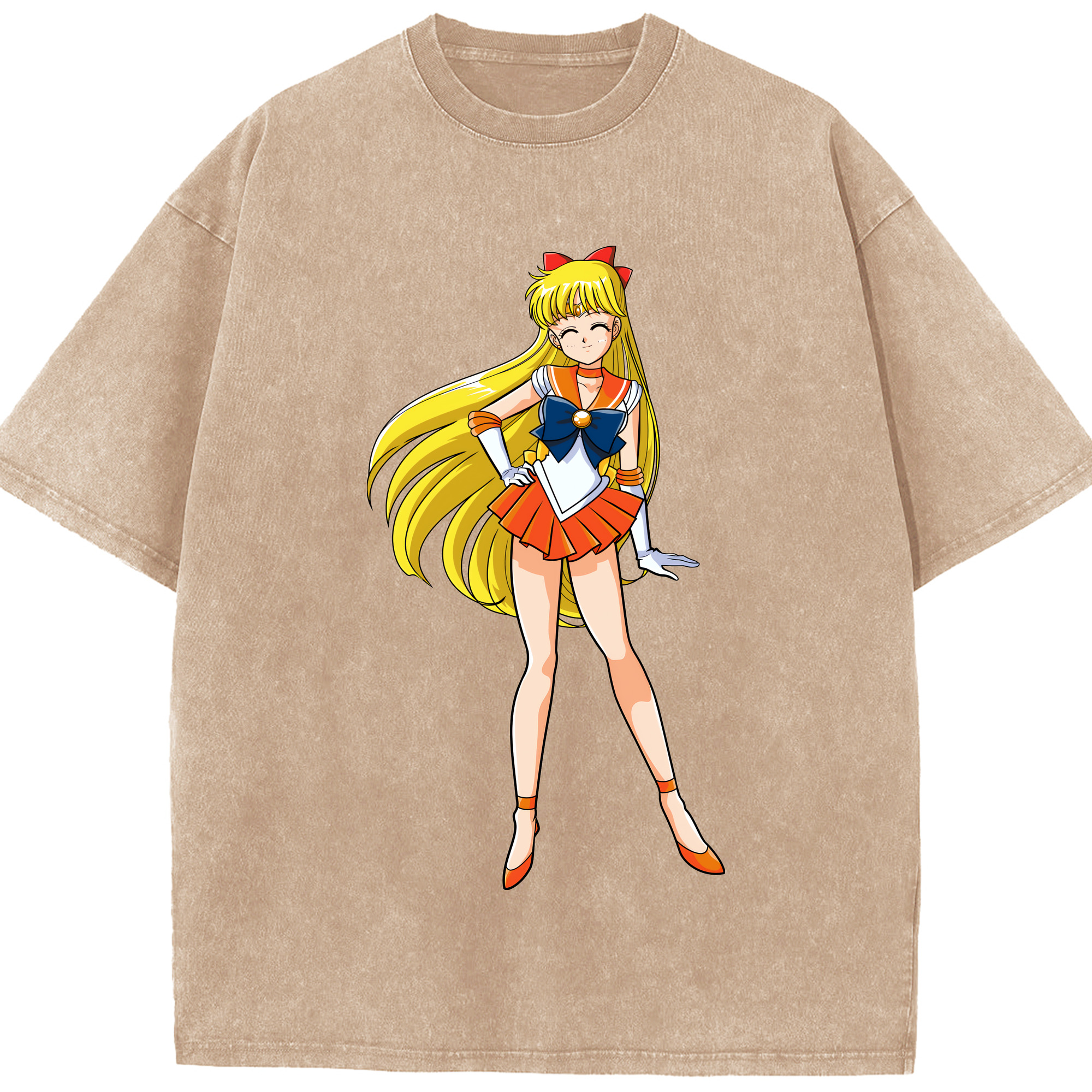（画像用） 美少女戦士セーラームーン 愛野 美奈子 あいの みなこ Sailor Moon Aino Minako 綿100% ヴィンテージ風 半袖Tシャツ（フロントプリント）