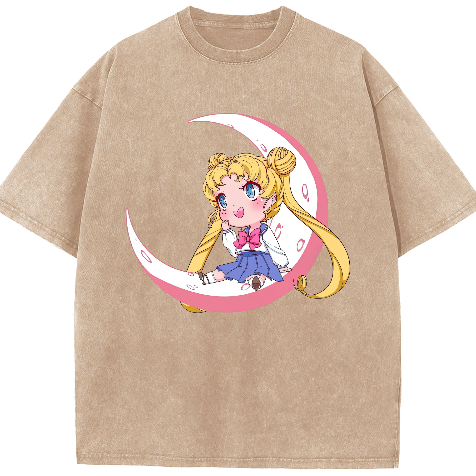（画像用） 美少女戦士セーラームーン 愛野 美奈子 あいの みなこ Sailor Moon Aino Minako 綿100% ヴィンテージ風 半袖Tシャツ（フロントプリント）
