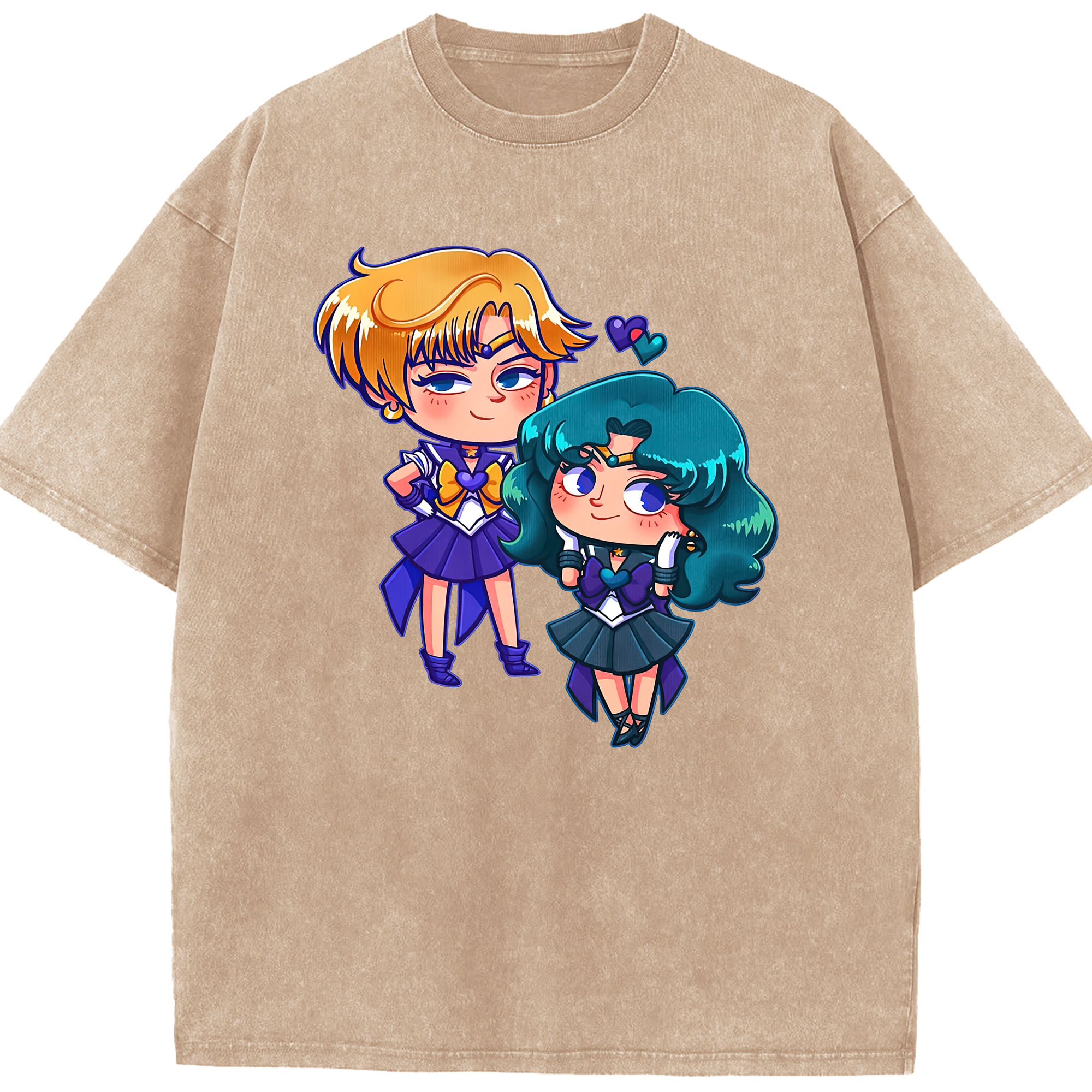 （画像用） 美少女戦士セーラームーン 天王はるか Sailor Moon Tenoh Haruka 綿100% ヴィンテージ風 半袖Tシャツ（フロントプリント）