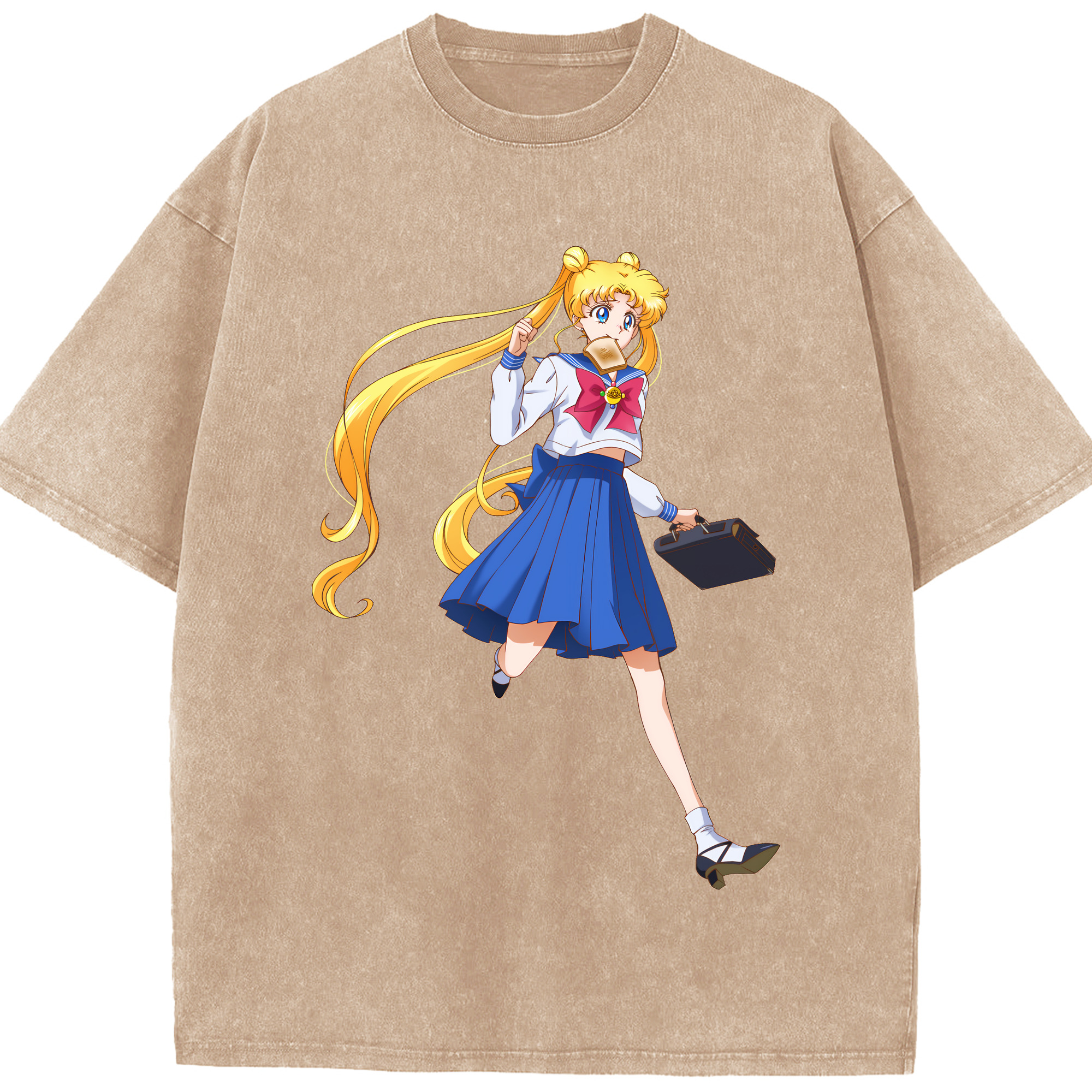 （画像用） 美少女戦士セーラームーン 愛野 美奈子 あいの みなこ Sailor Moon Aino Minako 綿100% ヴィンテージ風 半袖Tシャツ（フロントプリント）