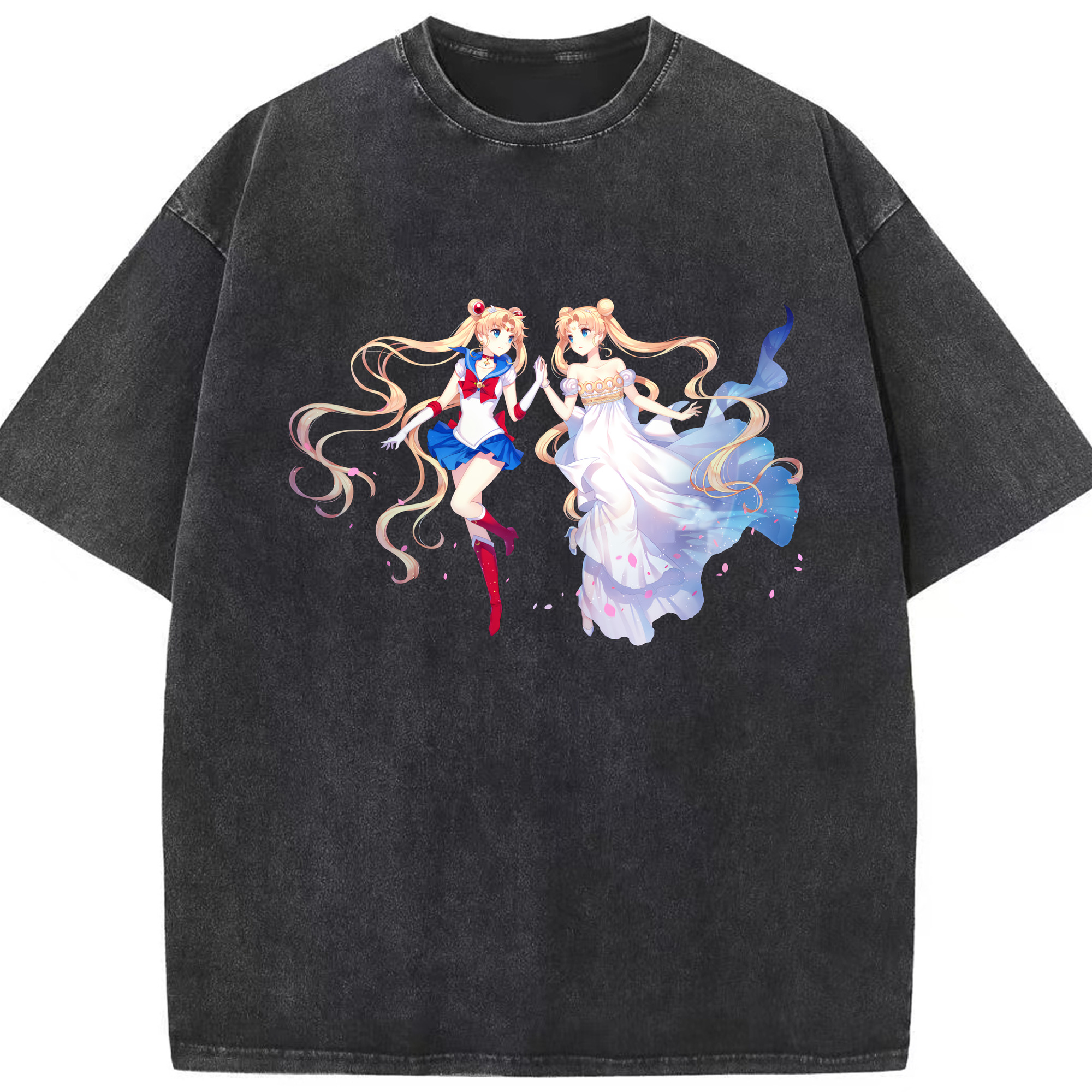 （画像用） 美少女戦士セーラームーン 月野 うさぎ つきの うさぎ Sailor Moon Tsukino Usagi 綿100% ヴィンテージ風 半袖Tシャツ（フロントプリント）
