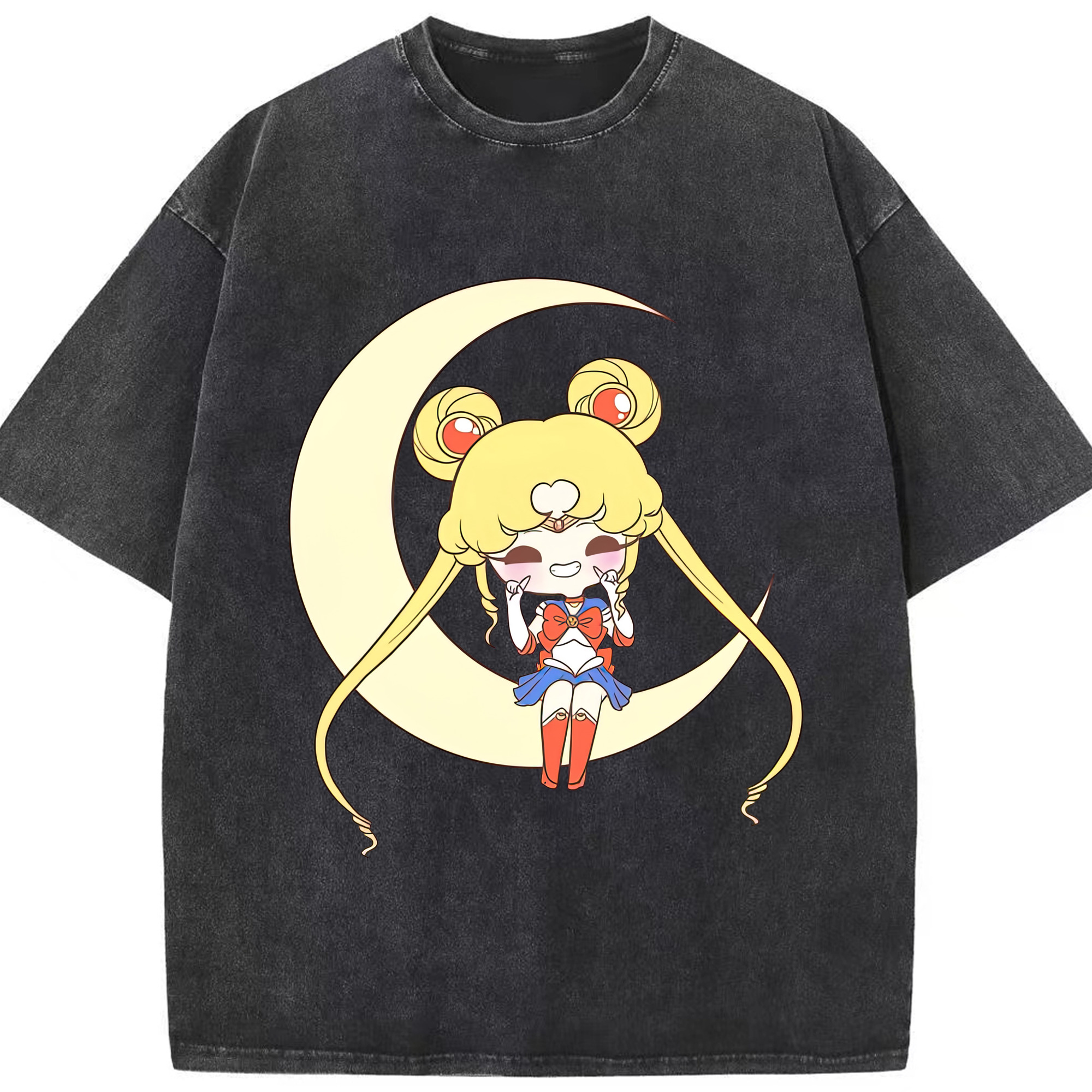 （画像用） 美少女戦士セーラームーン 月野 うさぎ つきの うさぎ Sailor Moon Tsukino Usagi 綿100% ヴィンテージ風 半袖Tシャツ（フロントプリント）