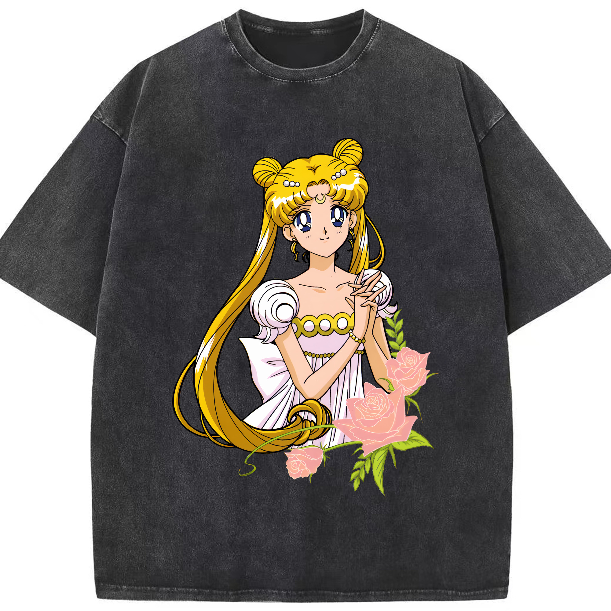 （画像用） 美少女戦士セーラームーン 愛野 美奈子 あいの みなこ Sailor Moon Aino Minako 綿100% ヴィンテージ風 半袖Tシャツ（フロントプリント）