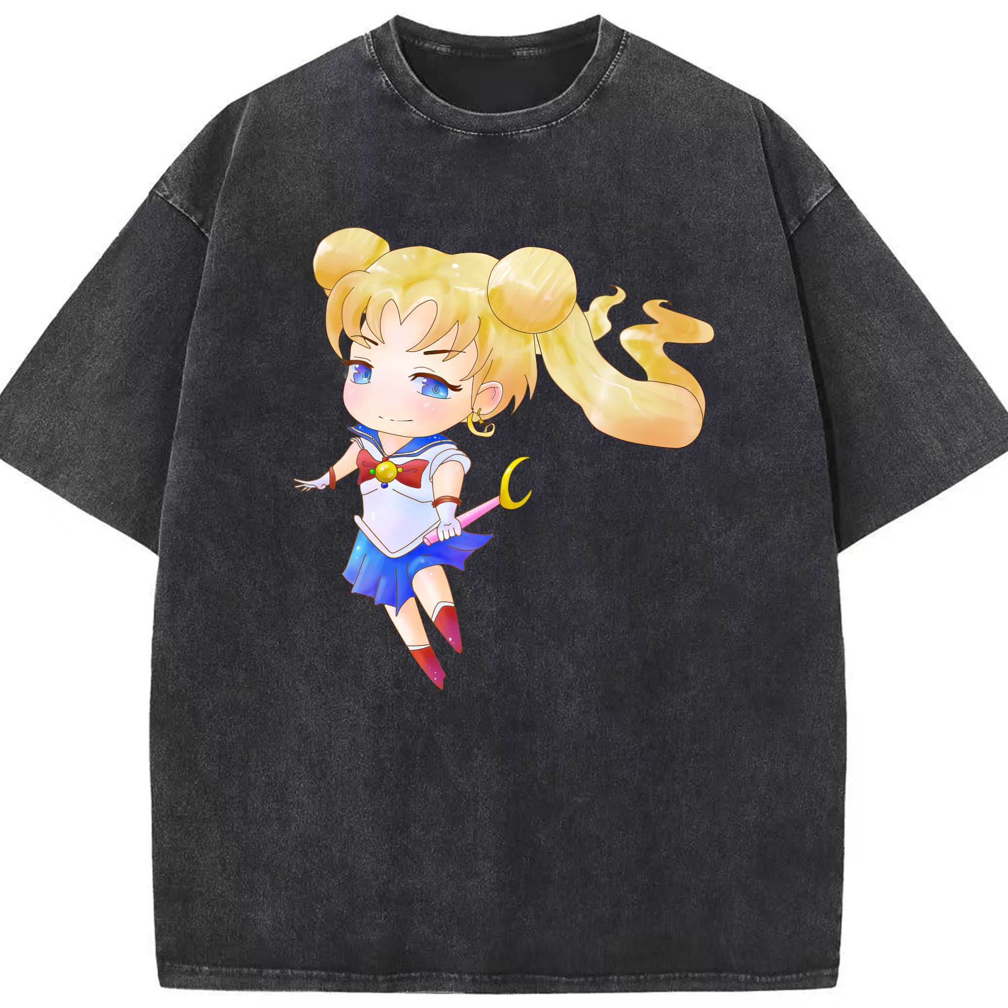 （画像用） 美少女戦士セーラームーン 愛野 美奈子 あいの みなこ Sailor Moon Aino Minako 綿100% ヴィンテージ風 半袖Tシャツ（フロントプリント）