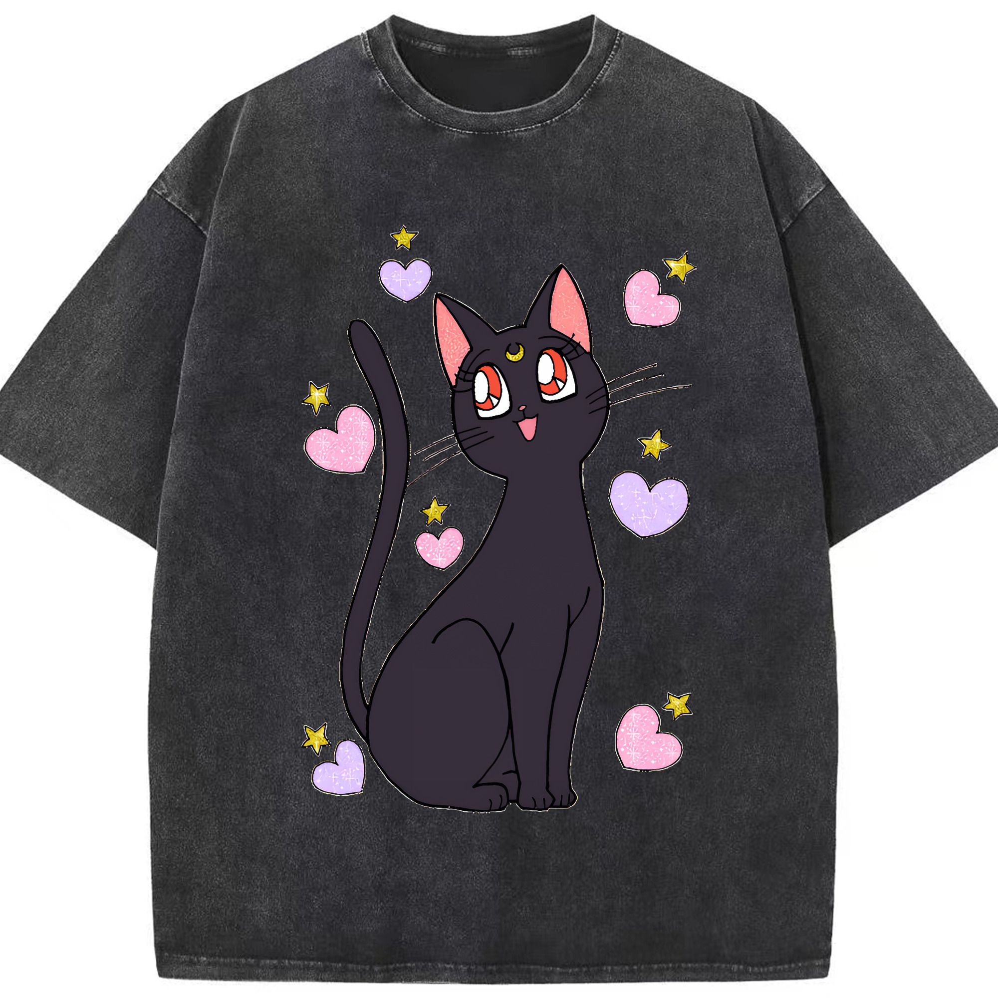 （画像用） 美少女戦士セーラームーン Sailor Moon 綿100% ヴィンテージ風 半袖Tシャツ（フロントプリント）