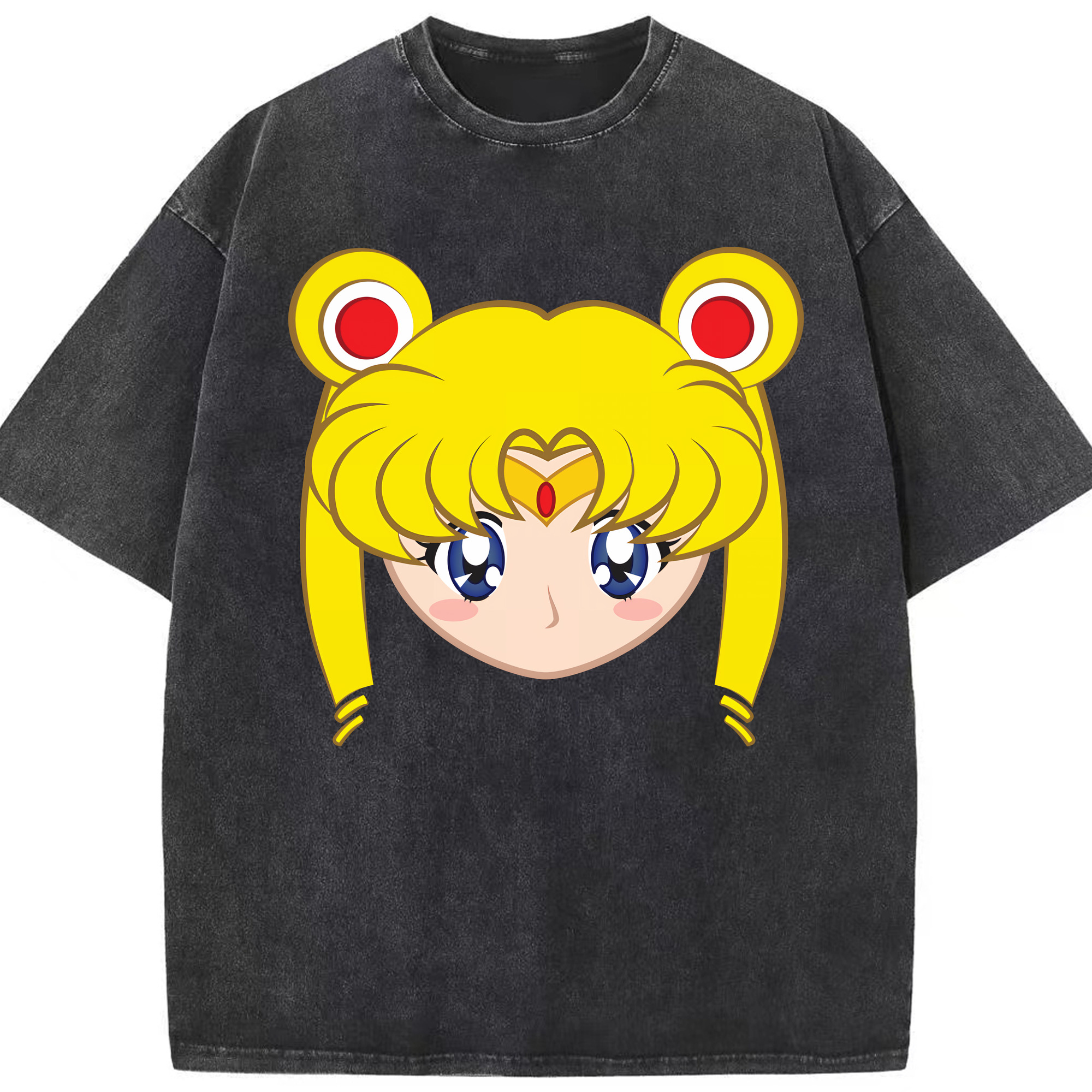 （画像用） 美少女戦士セーラームーン 月野 うさぎ つきの うさぎ Sailor Moon Tsukino Usagi 綿100% ヴィンテージ風 半袖Tシャツ（フロントプリント）