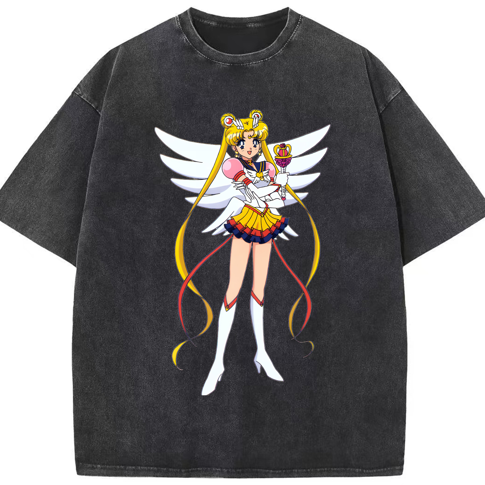 （画像用） 美少女戦士セーラームーン 月野 うさぎ つきの うさぎ Sailor Moon Tsukino Usagi 綿100% ヴィンテージ風 半袖Tシャツ（フロントプリント）