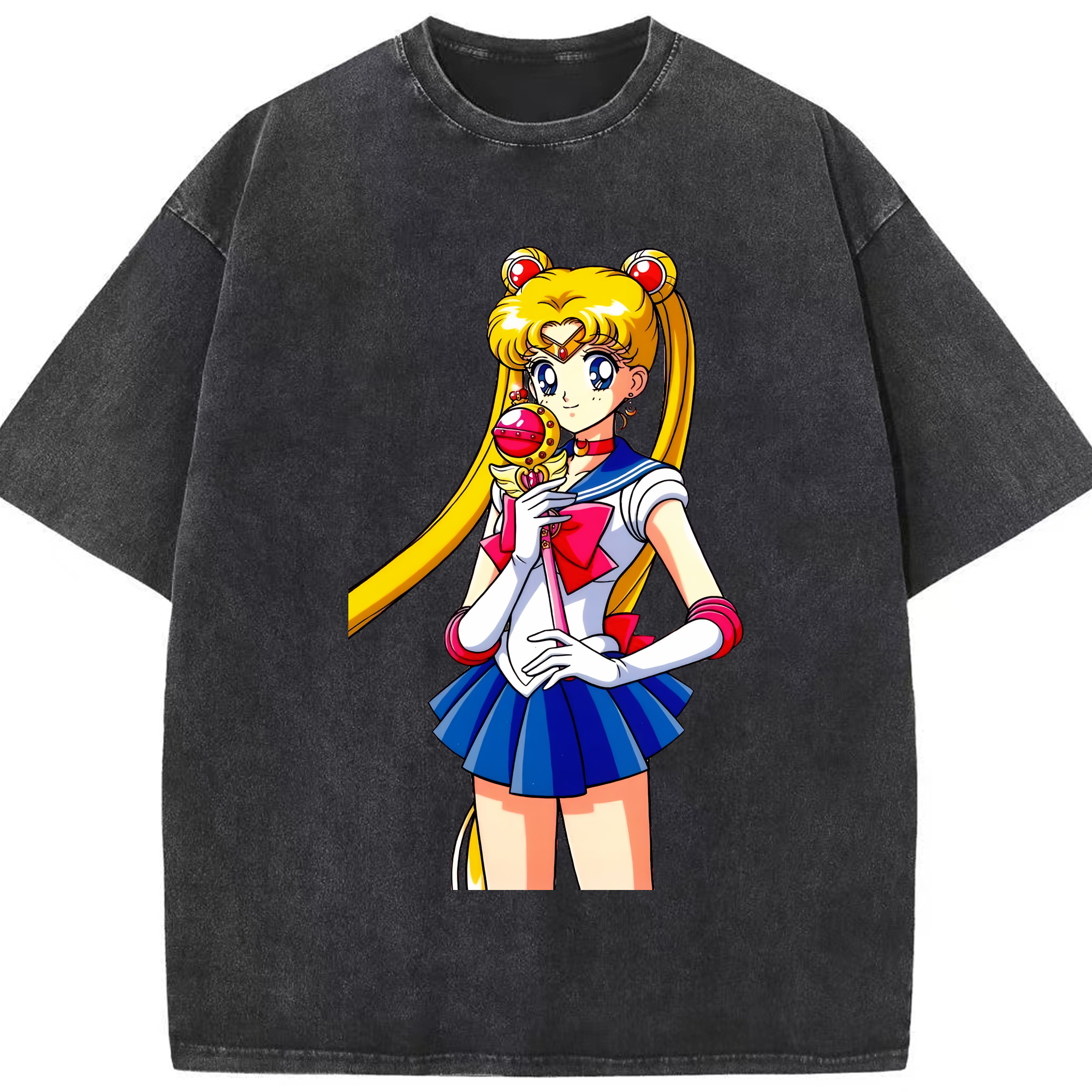 （画像用） 美少女戦士セーラームーン 月野 うさぎ つきの うさぎ Sailor Moon Tsukino Usagi 綿100% ヴィンテージ風 半袖Tシャツ（フロントプリント）