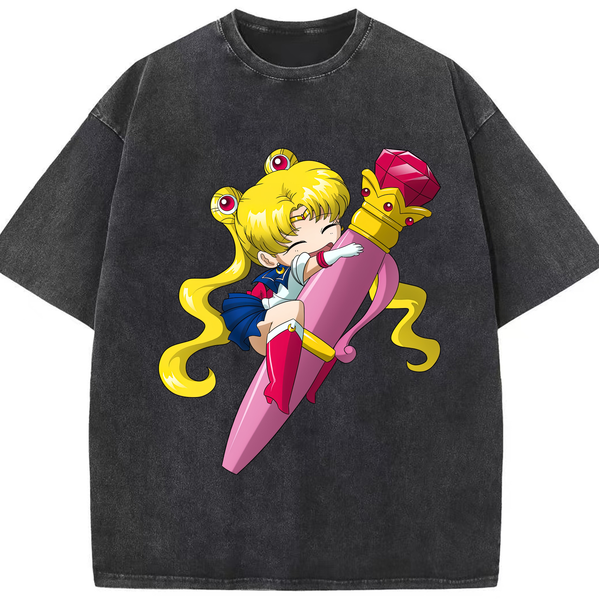 （画像用） 美少女戦士セーラームーン 月野 うさぎ つきの うさぎ Sailor Moon Tsukino Usagi 綿100% ヴィンテージ風 半袖Tシャツ（フロントプリント）
