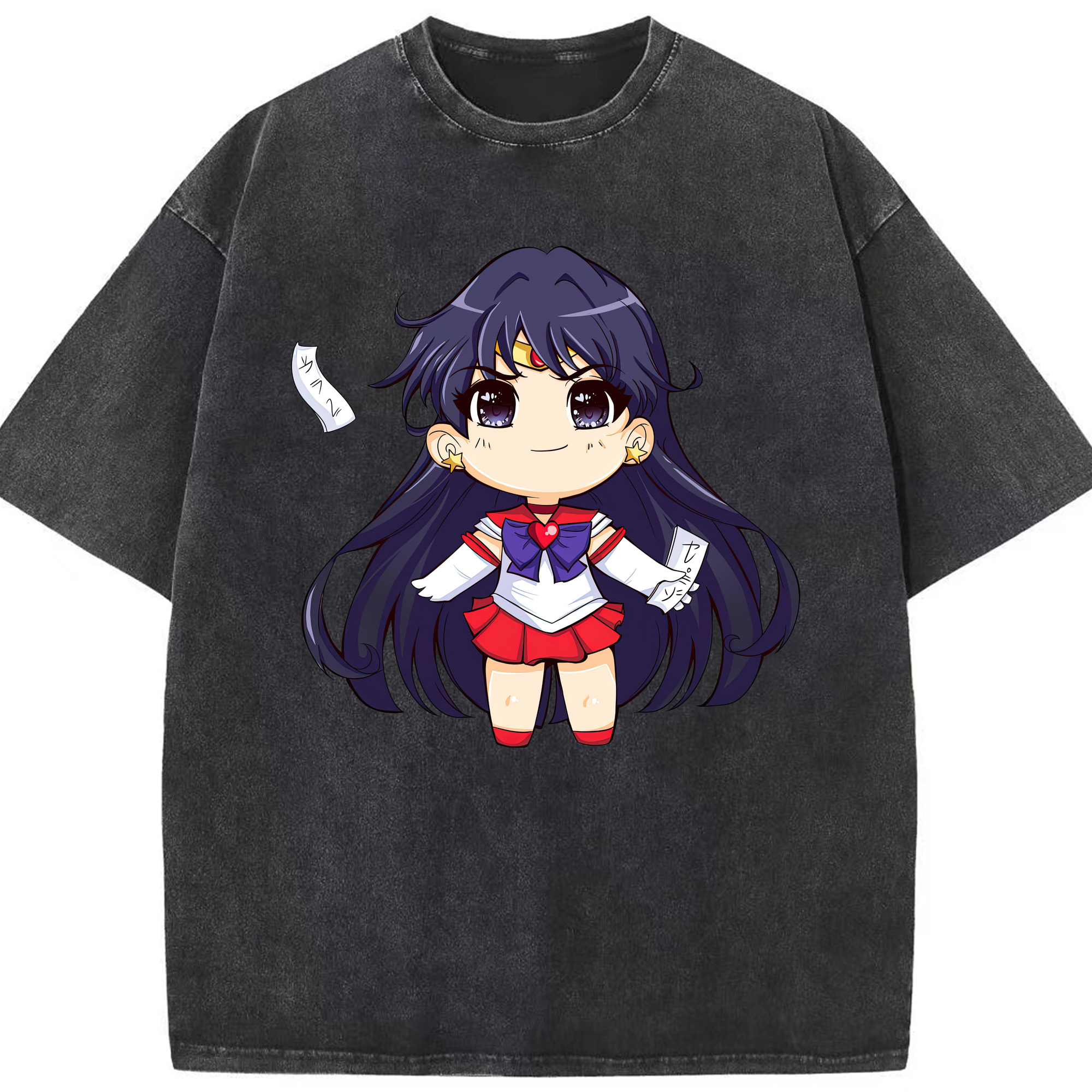（画像用） 美少女戦士セーラームーン 火野レイ ひの レイ Sailor Moon Hino Rei （セーラーマーズ,Sailor Mars） 綿100% ヴィンテージ風 半袖Tシャツ（フロントプリント）