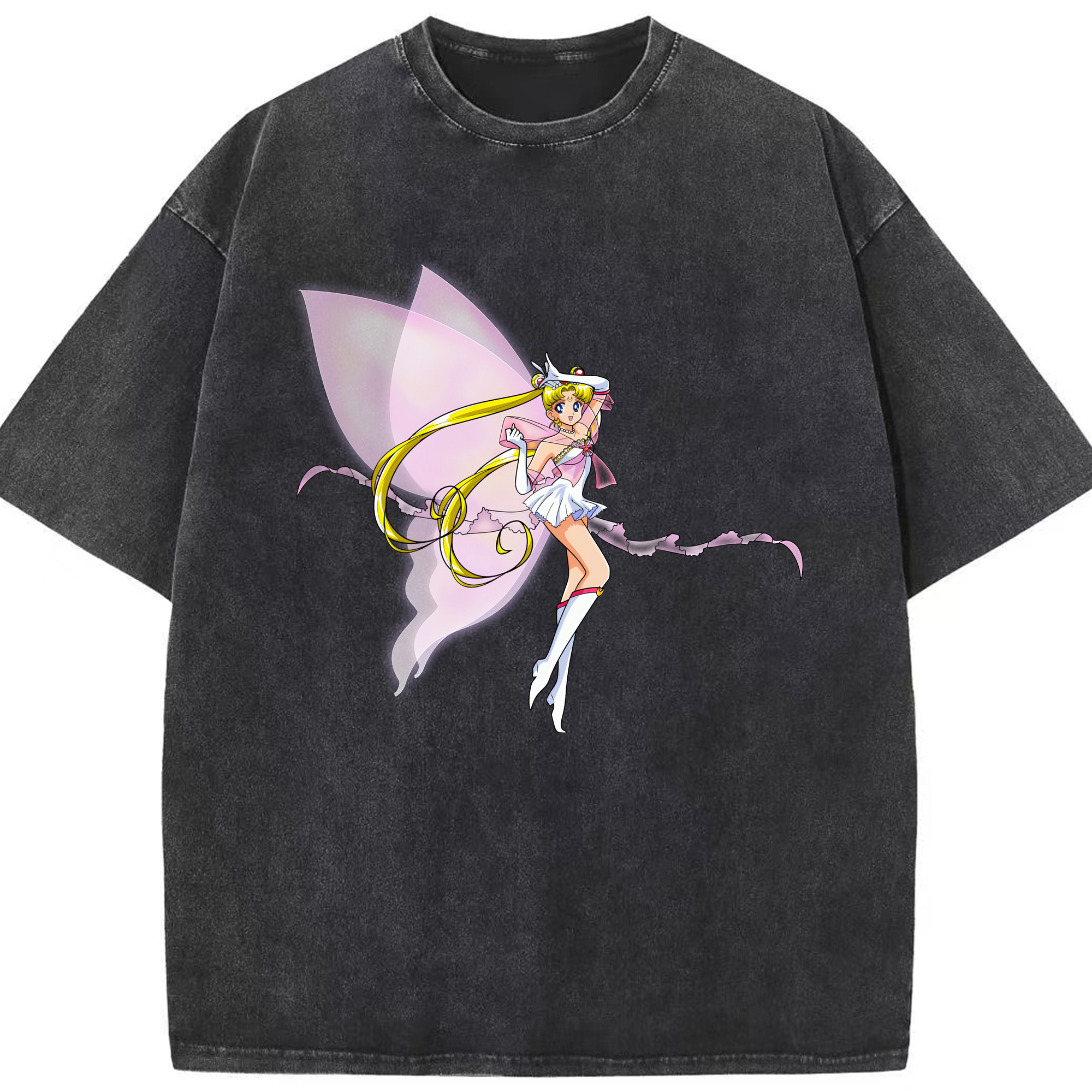 （画像用） 美少女戦士セーラームーン 月野 うさぎ つきの うさぎ Sailor Moon Tsukino Usagi 綿100% ヴィンテージ風 半袖Tシャツ（フロントプリント）