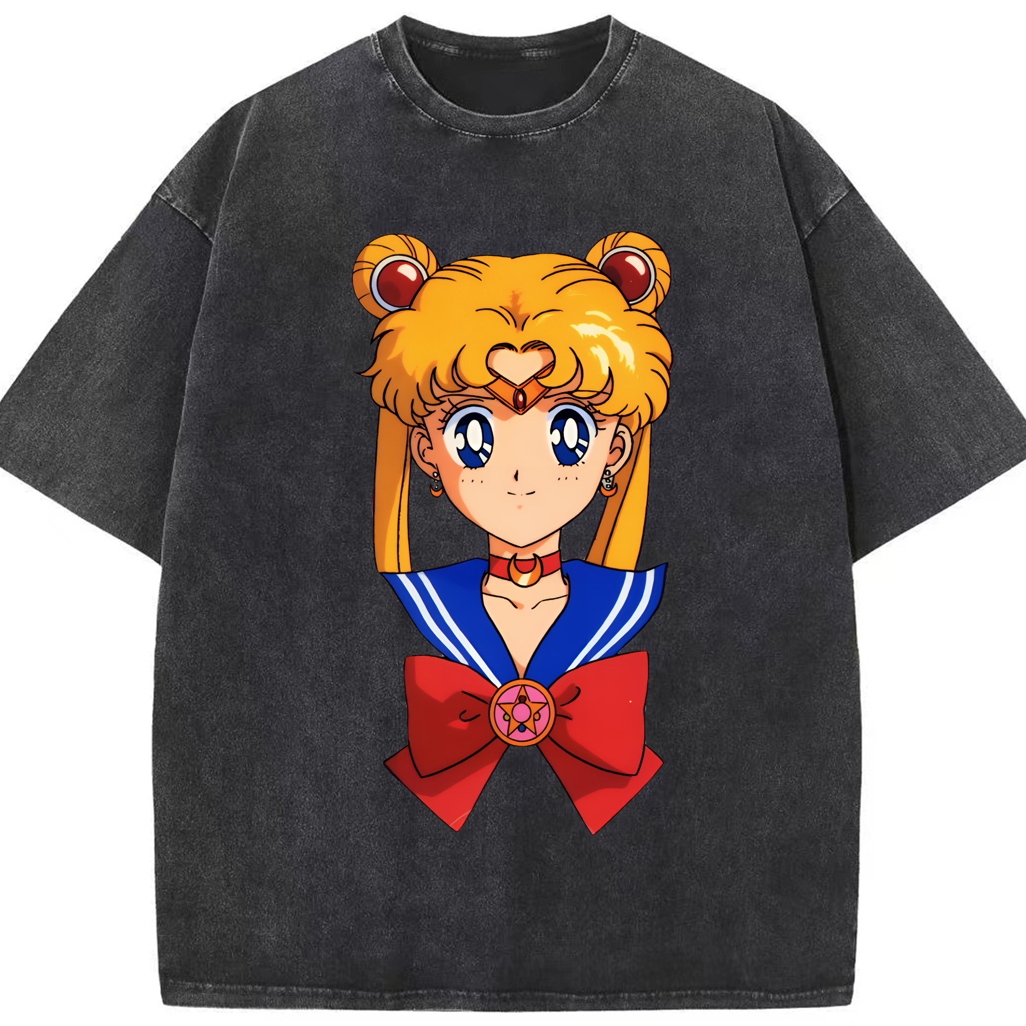 （画像用） 美少女戦士セーラームーン 月野 うさぎ つきの うさぎ Sailor Moon Tsukino Usagi 綿100% ヴィンテージ風 半袖Tシャツ（フロントプリント）