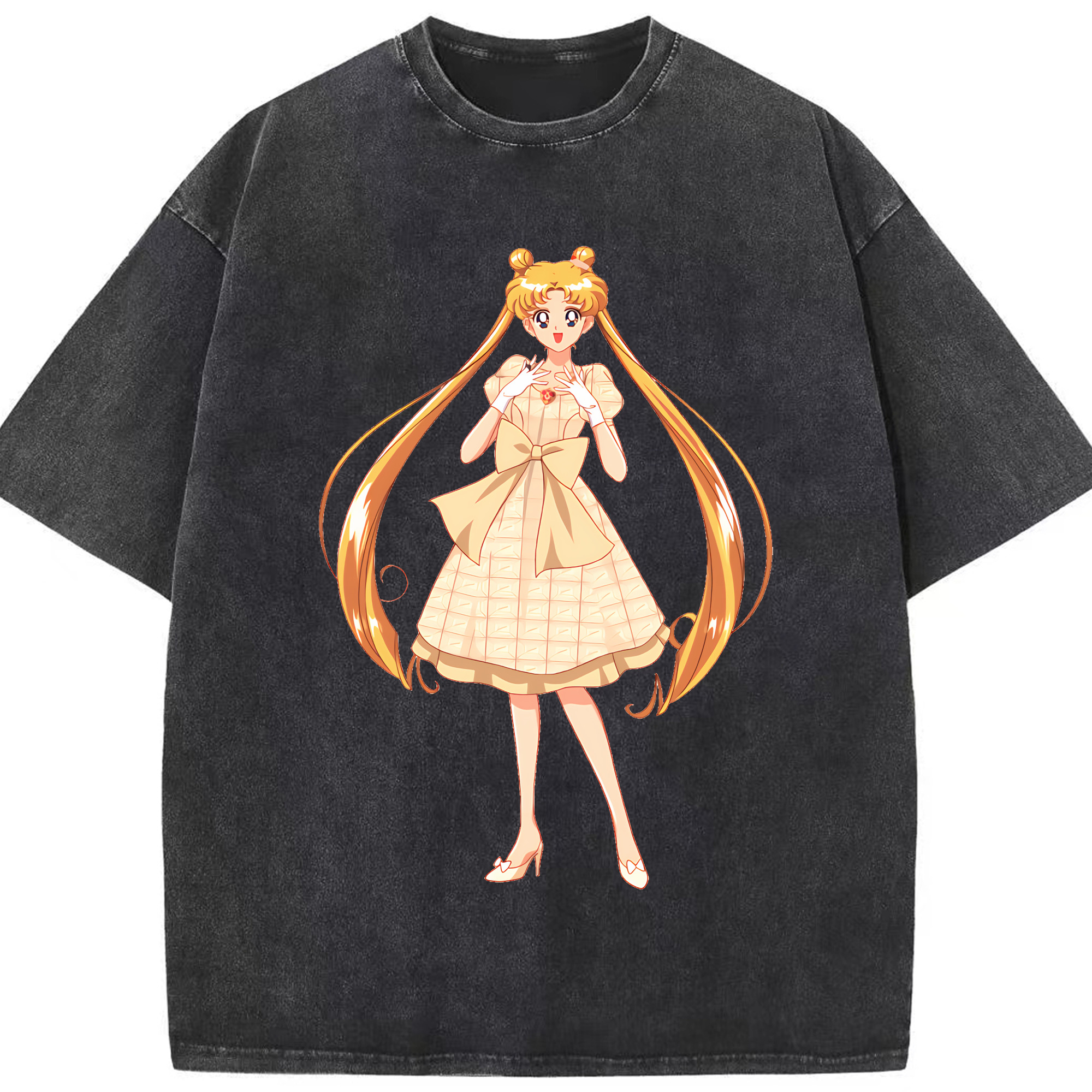 （画像用） 美少女戦士セーラームーン 愛野 美奈子 あいの みなこ Sailor Moon Aino Minako 綿100% ヴィンテージ風 半袖Tシャツ（フロントプリント）