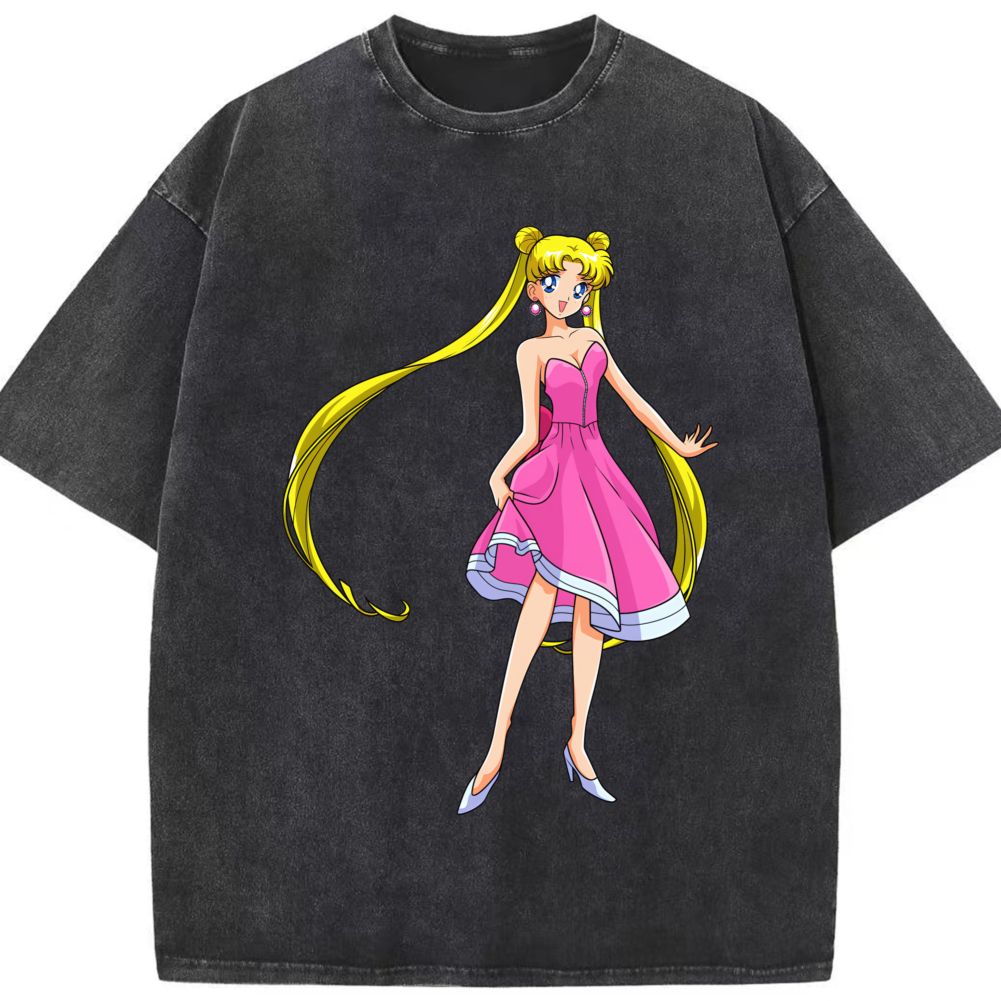 （画像用） 美少女戦士セーラームーン 愛野 美奈子 あいの みなこ Sailor Moon Aino Minako 綿100% ヴィンテージ風 半袖Tシャツ（フロントプリント）
